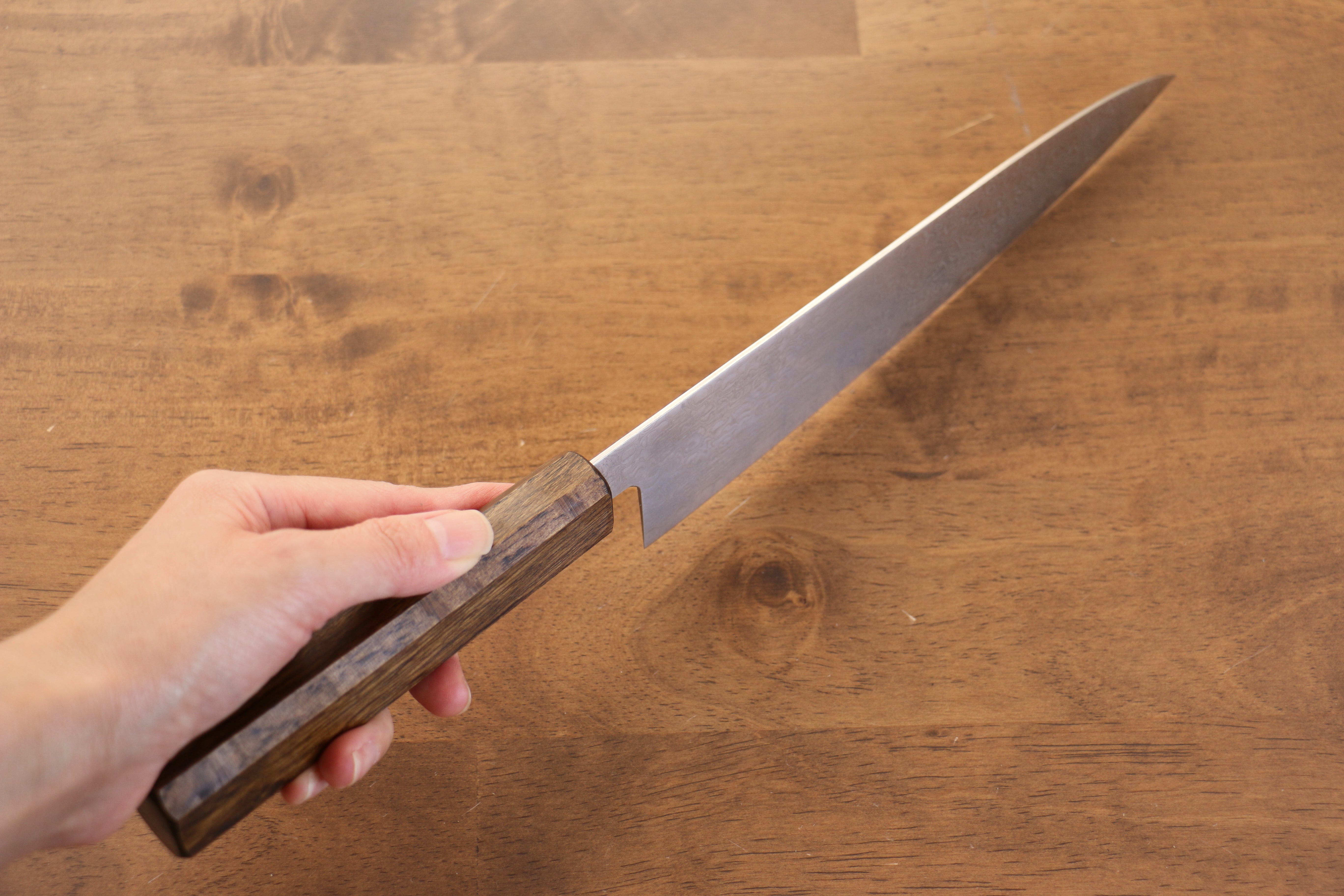 Seisuke ZA-18 Mirrored Finish Damascus Gyuto 210mm Oak Handle - Japanny - Best Japanese Knife