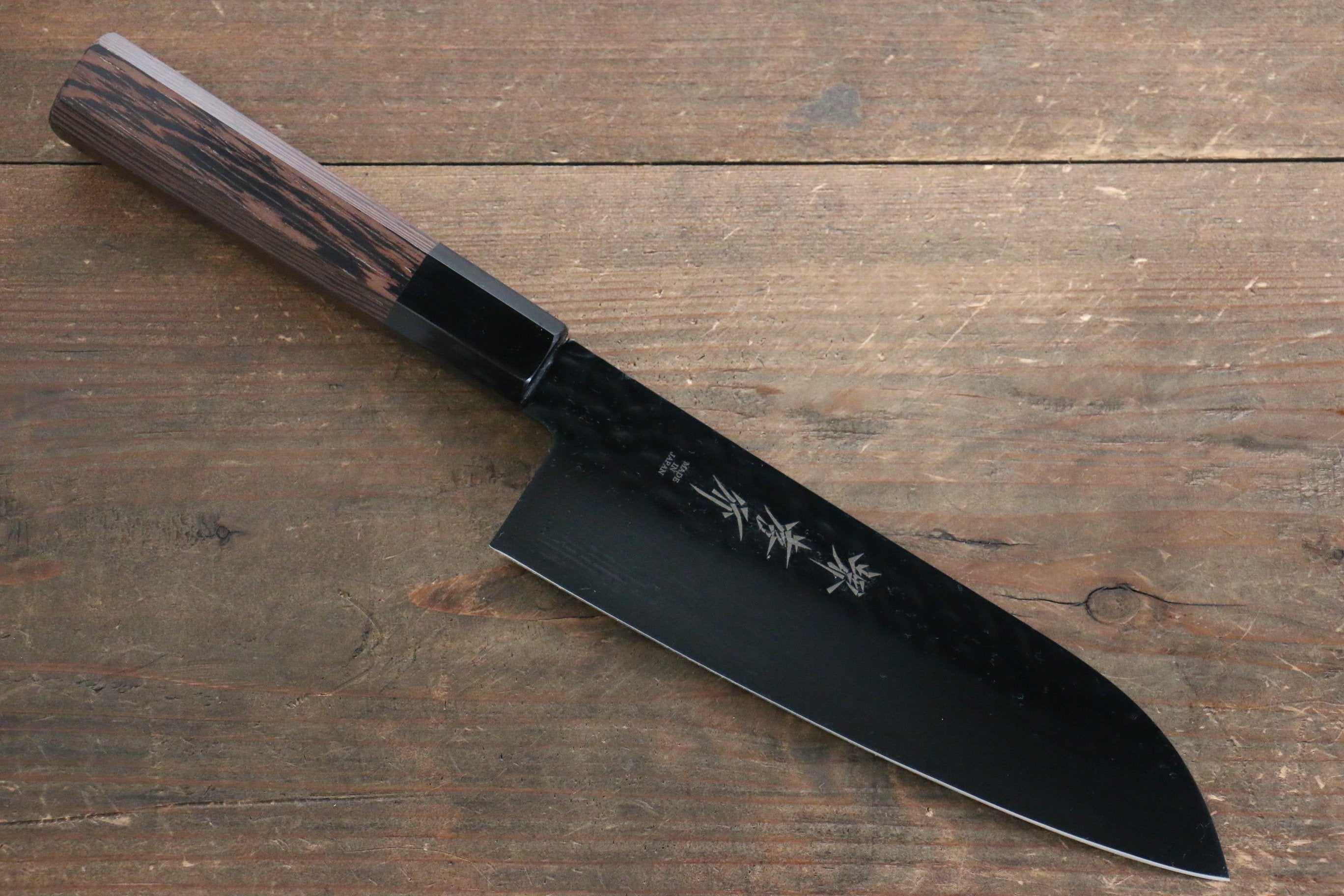 Sakai Takayuki Sakai Takayuki Kurokage VG10 Hammered Teflon Coating Gyuto, Santoku & Petty 150mm with Wenge Handle Set - Japanny - Best Japanese Knife