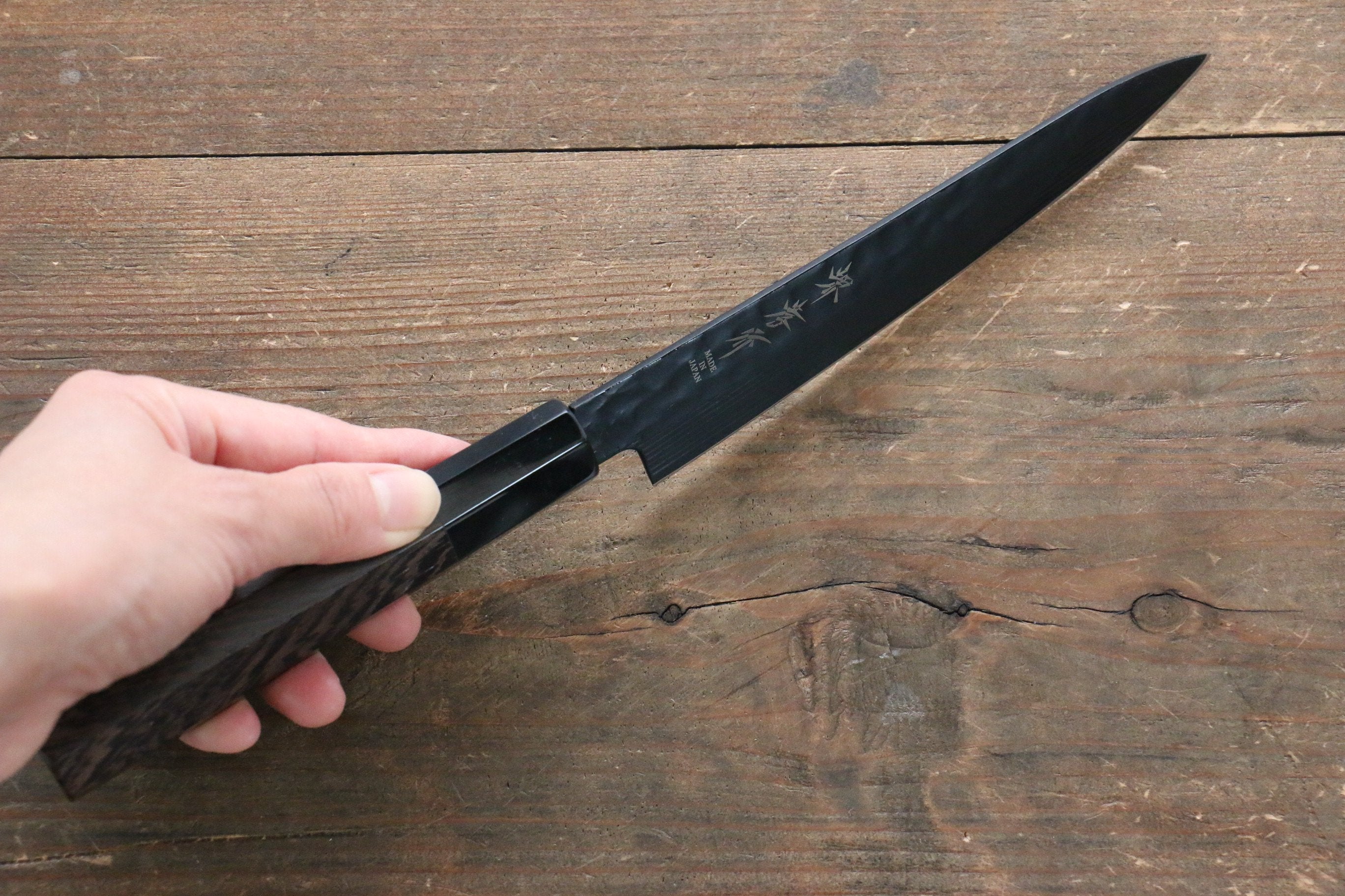 Sakai Takayuki Sakai Takayuki Kurokage VG10 Hammered Teflon Coating Santoku & Petty 150mm with Wenge Handle Set - Japanny - Best Japanese Knife