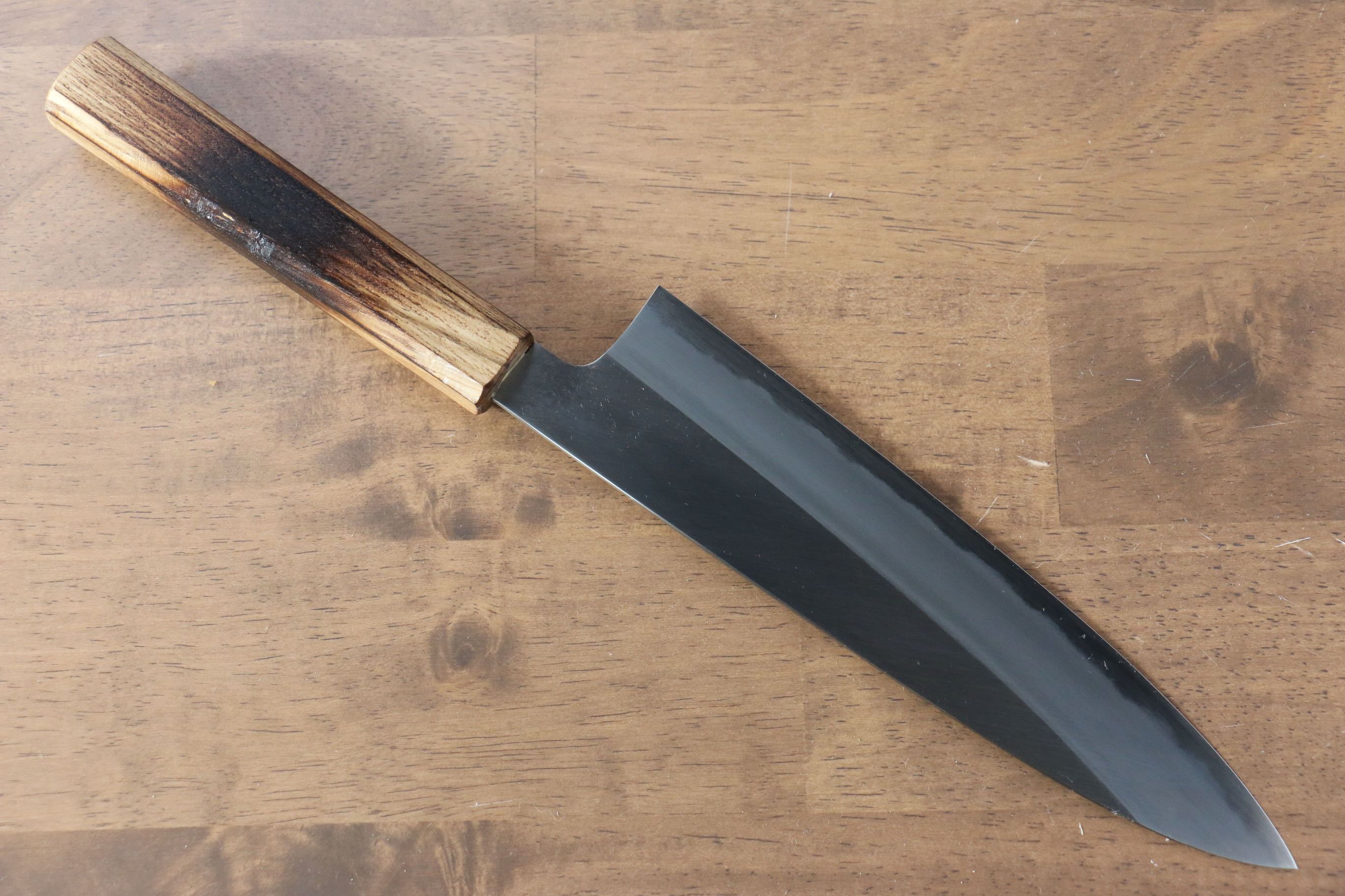 Seisuke White Steel No.2 Gyuto 210mm Burnt Oak (Mehakkaku) Handle - Japanny - Best Japanese Knife