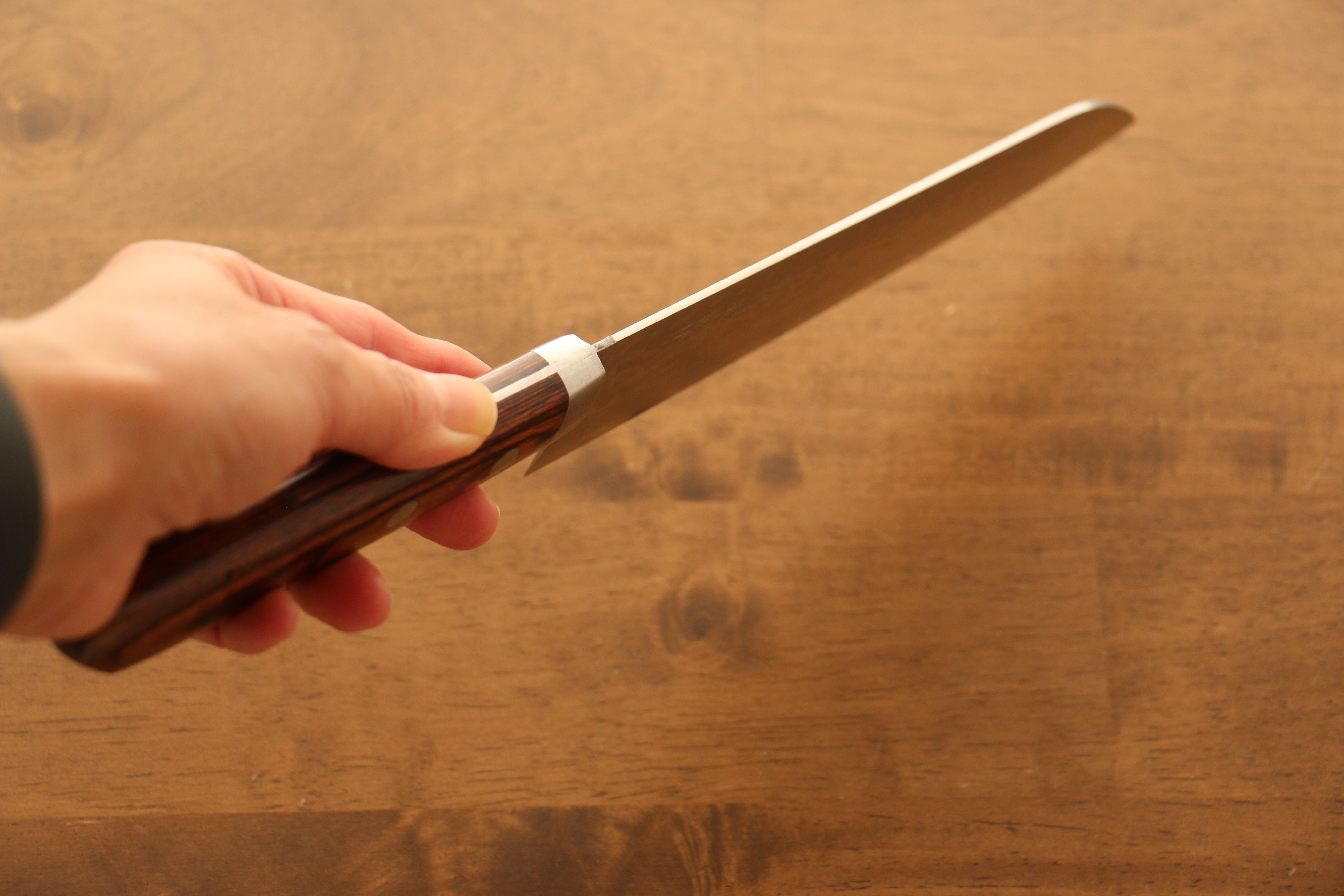 Kunihira Sairyu VG10 Damascus Santoku 170mm Mahogany Handle - Japanny - Best Japanese Knife