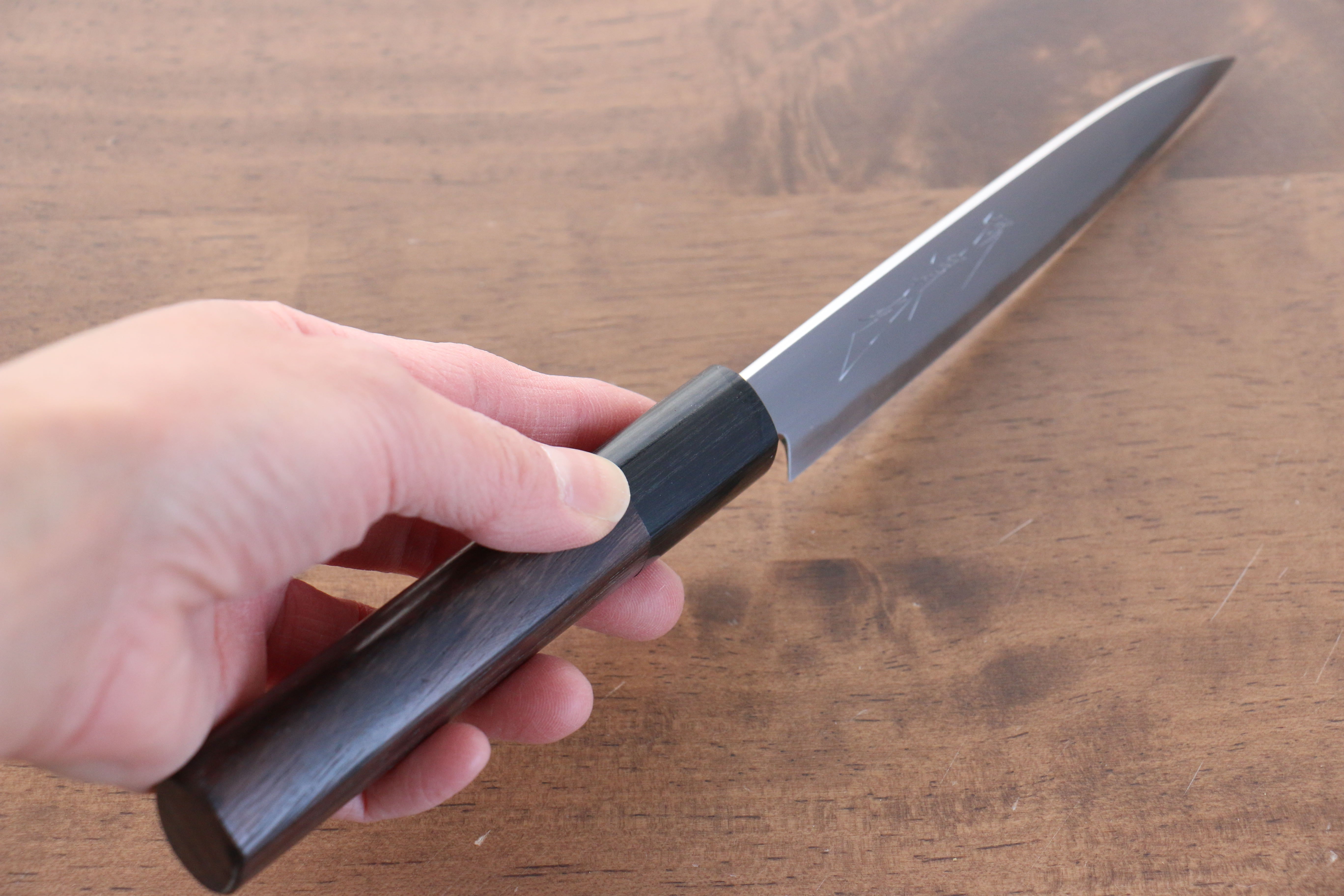 Jikko White Steel No.2 Petty-Utility 120mm Shitan Handle - Japanny - Best Japanese Knife