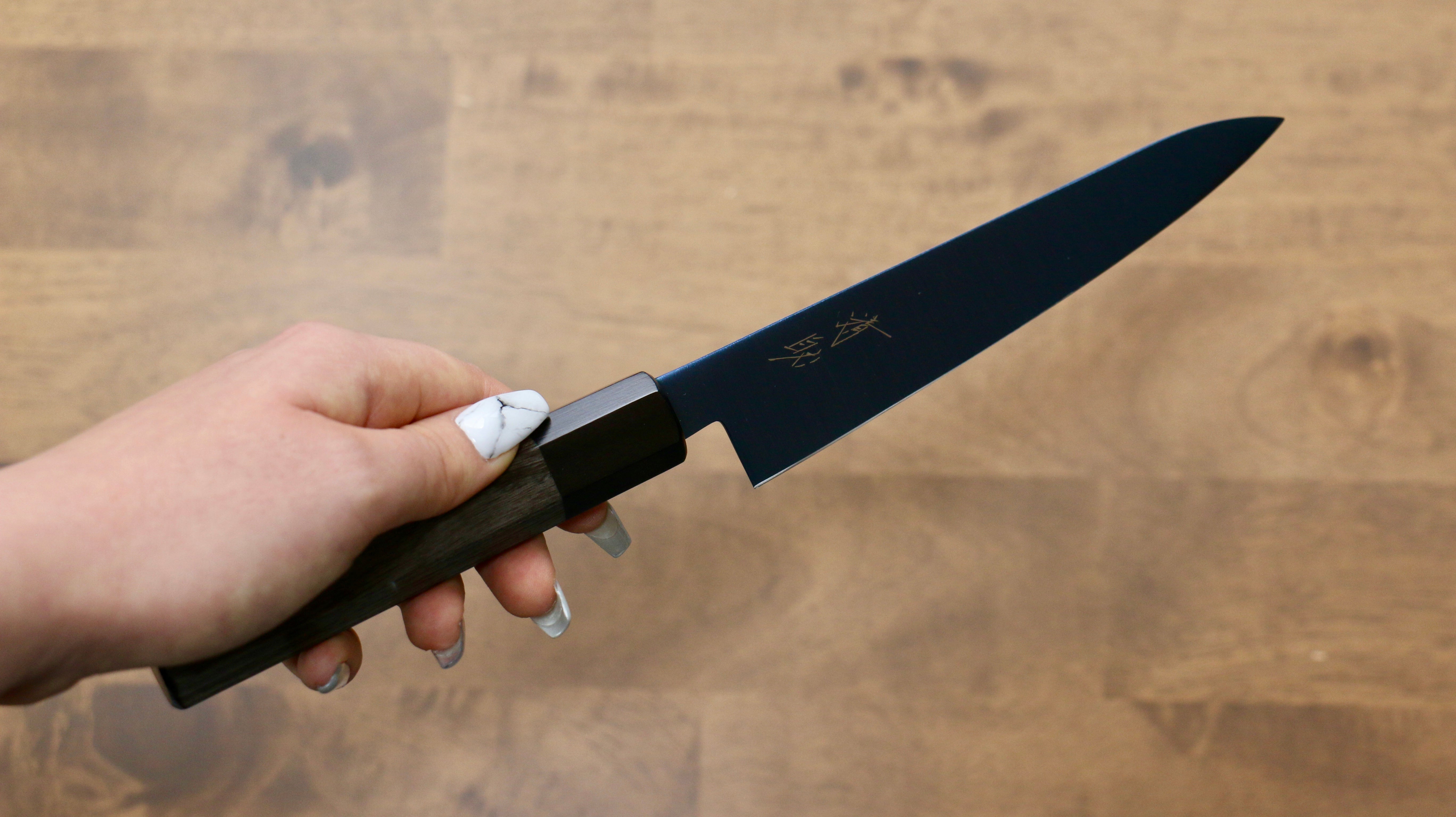 Seisuke SK-85 Ion plating Migaki Finished Petty-Utility 150mm Gray Pakka wood Handle - Japanny - Best Japanese Knife