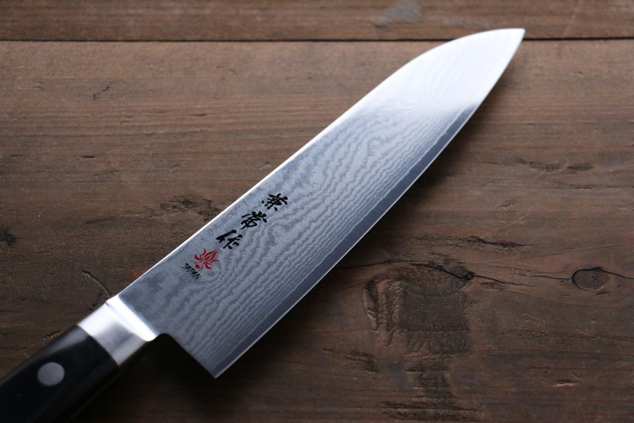 Kanetsune VG10 33 Layer Damascus Santoku 180mm Pakka wood Handle - Japanny - Best Japanese Knife