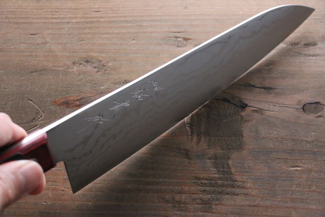 Shigeki Tanaka VG10 17 Layer Damascus Gyuto 210mm Red Pakka wood Handle - Japanny - Best Japanese Knife