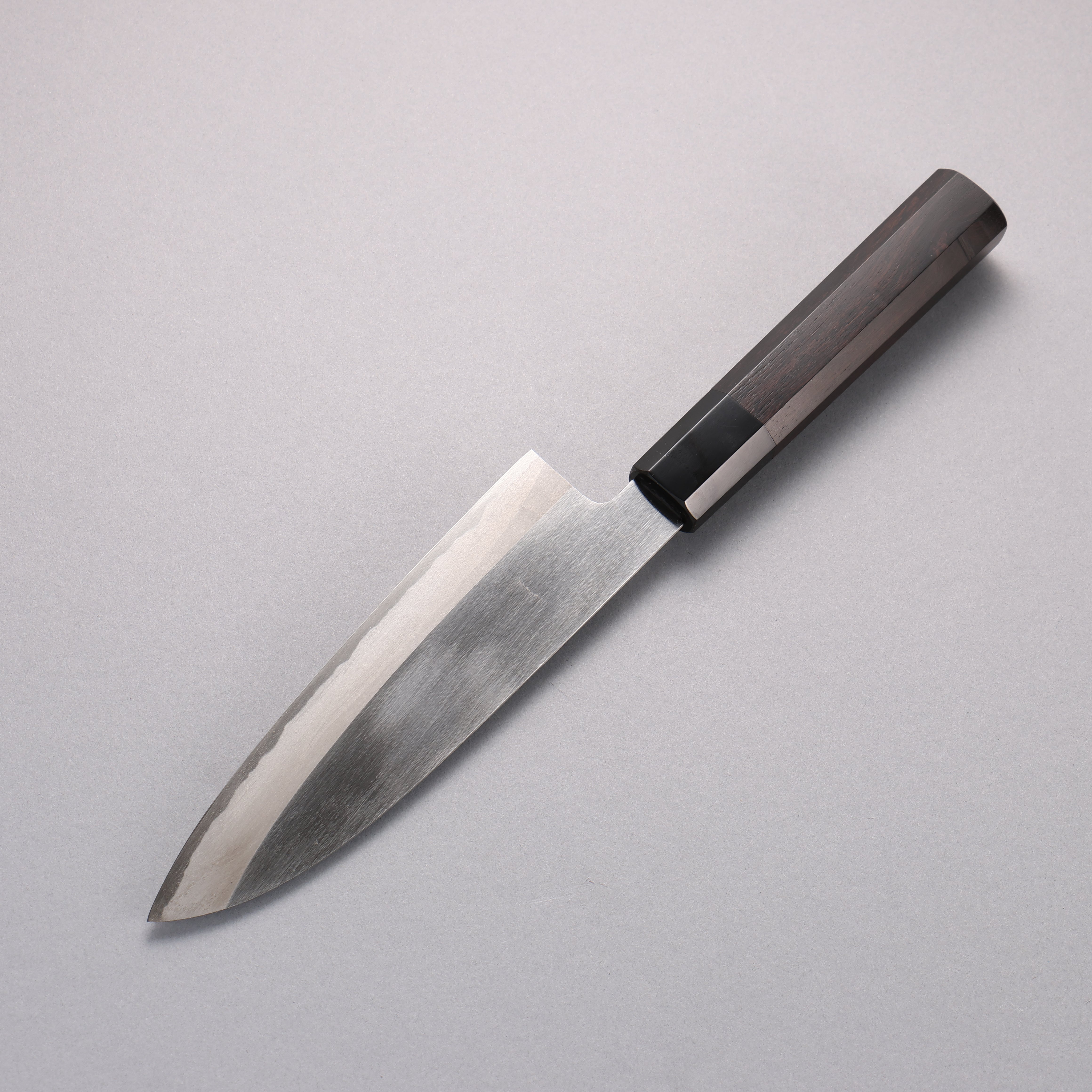 Minamoto Akitada White Steel No.2 Kasumitogi Santoku  180mm Ebony Wood Handle - Japanny - Best Japanese Knife