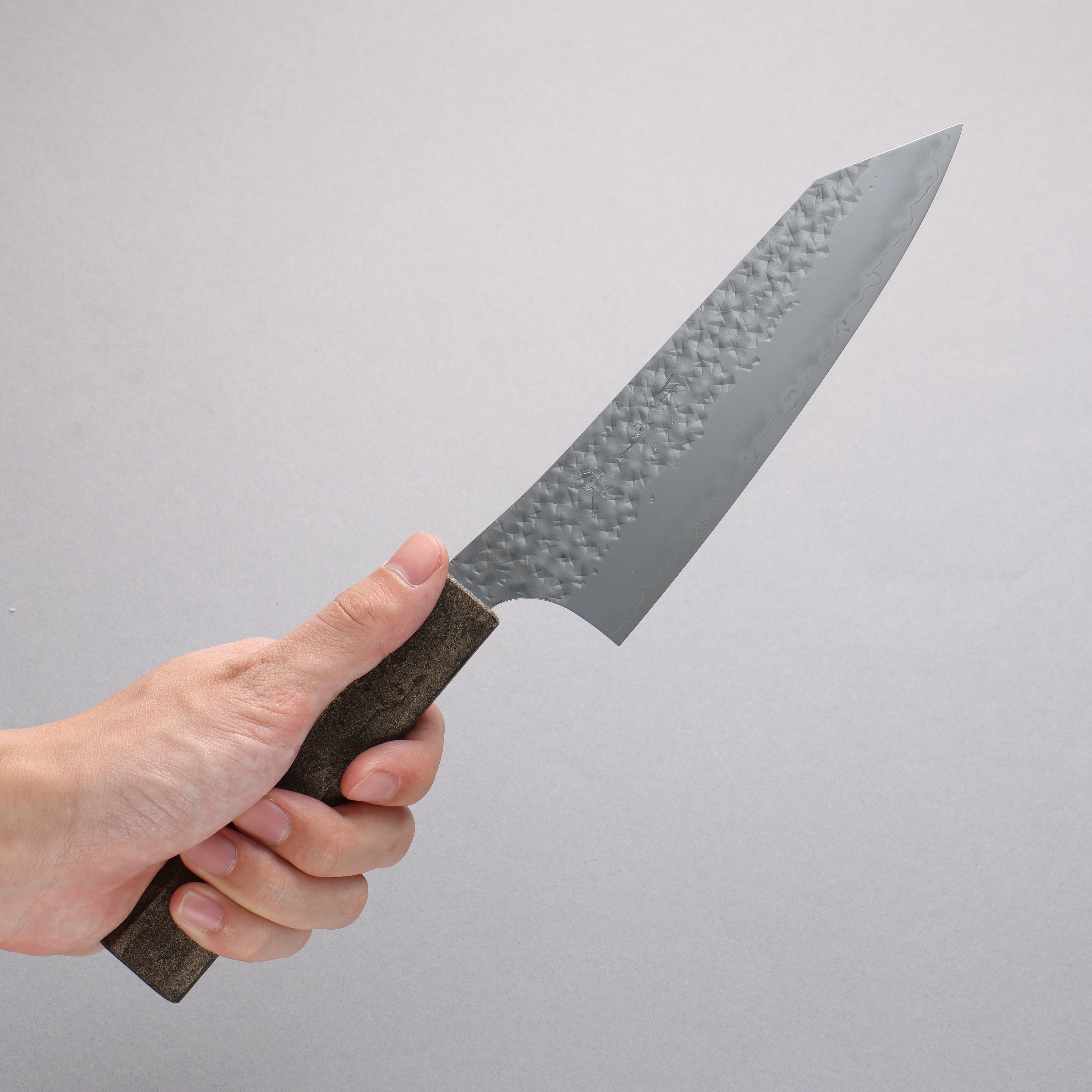 Yu Kurosaki x Wallace Wong SG2 Small Santoku 150mm & Bunka 170mm Set Ginryu Ishime Lacquered Oak Handle with Sheath - Japanny - Best Japanese Knife