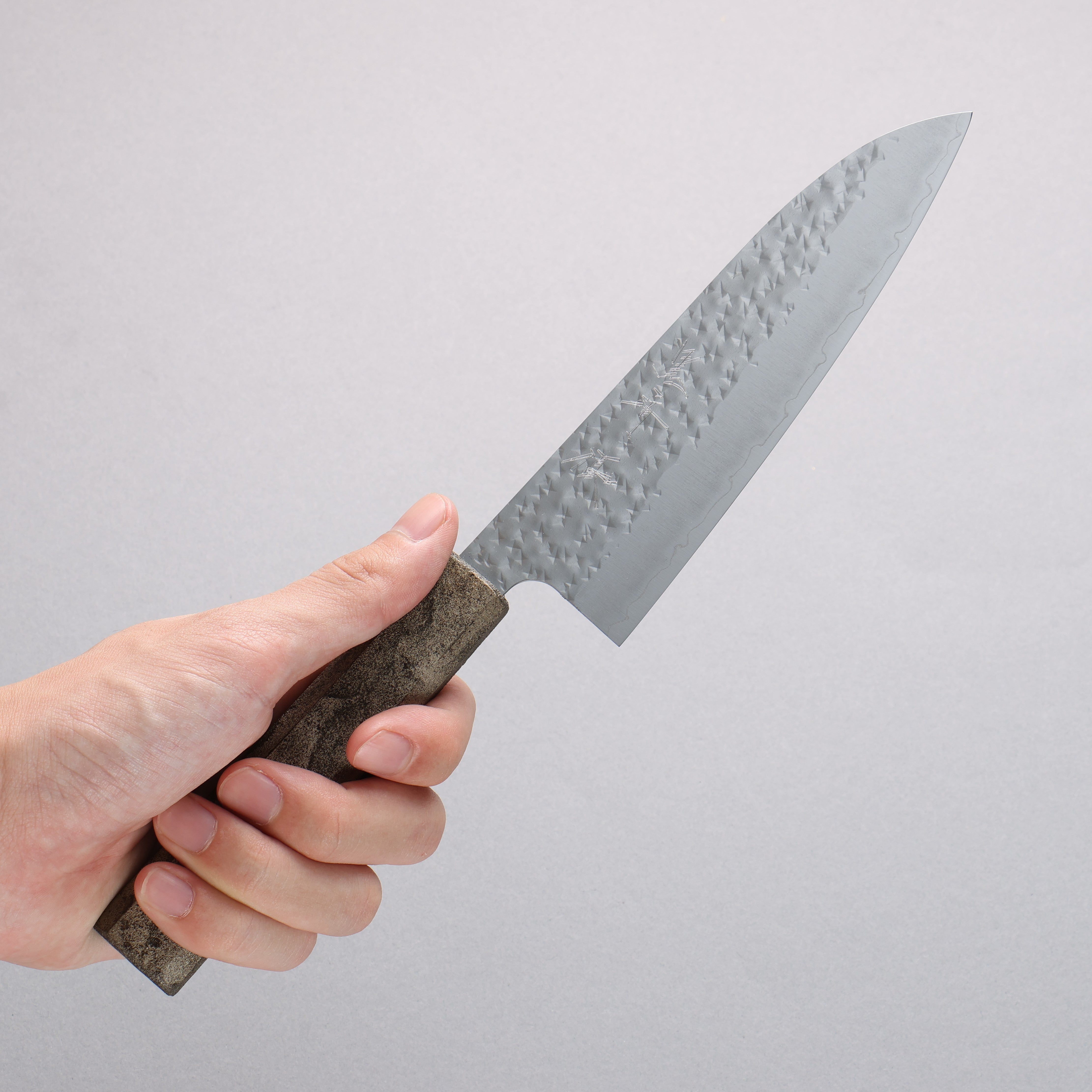 Yu Kurosaki x Wallace Wong SG2 Small Santoku 150mm & Bunka 170mm Set Ginryu Ishime Lacquered Oak Handle with Sheath - Japanny - Best Japanese Knife
