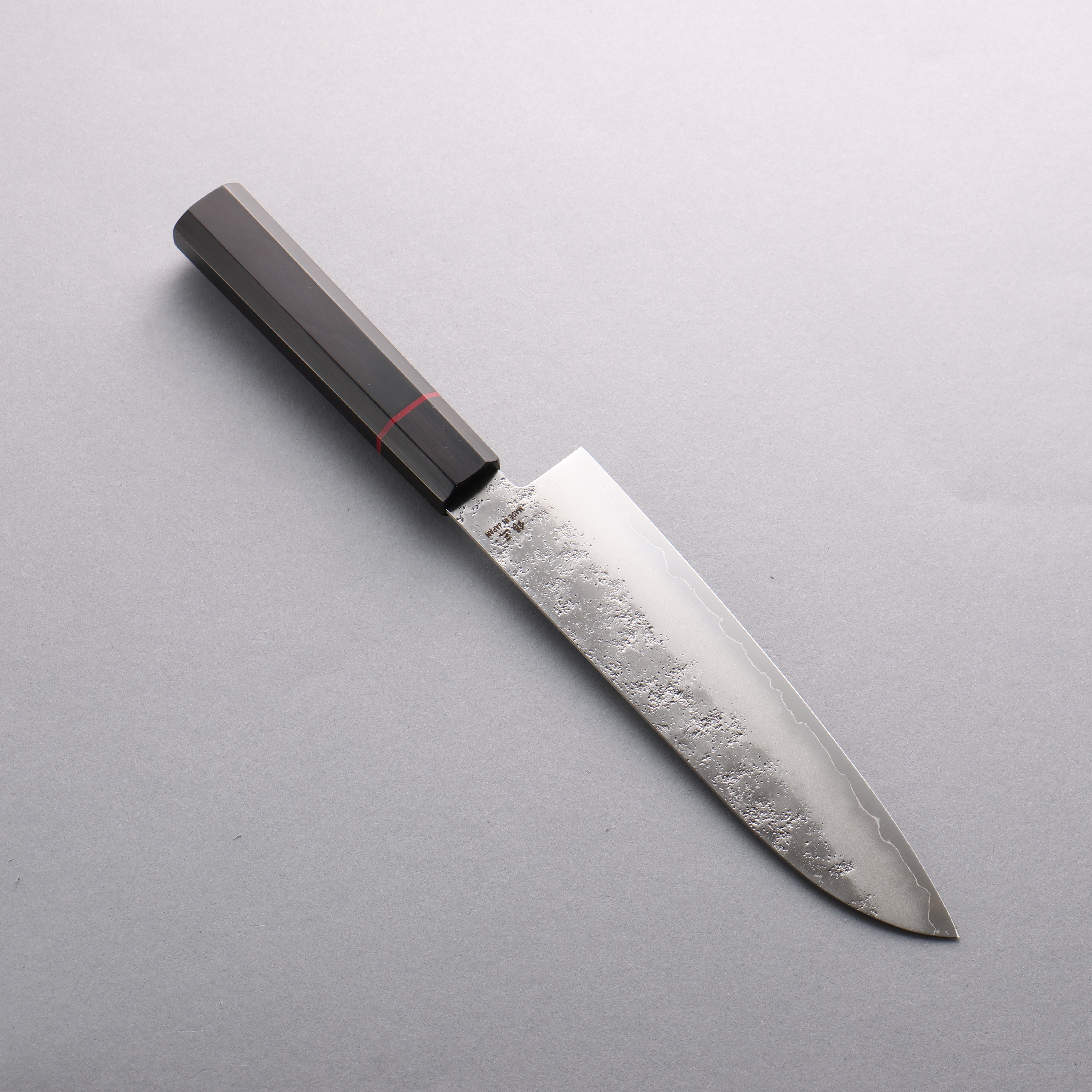 Higuchi Silver Steel No.3 Nashiji Santoku 180mm Black Pakka wood Handle - Japanny - Best Japanese Knife