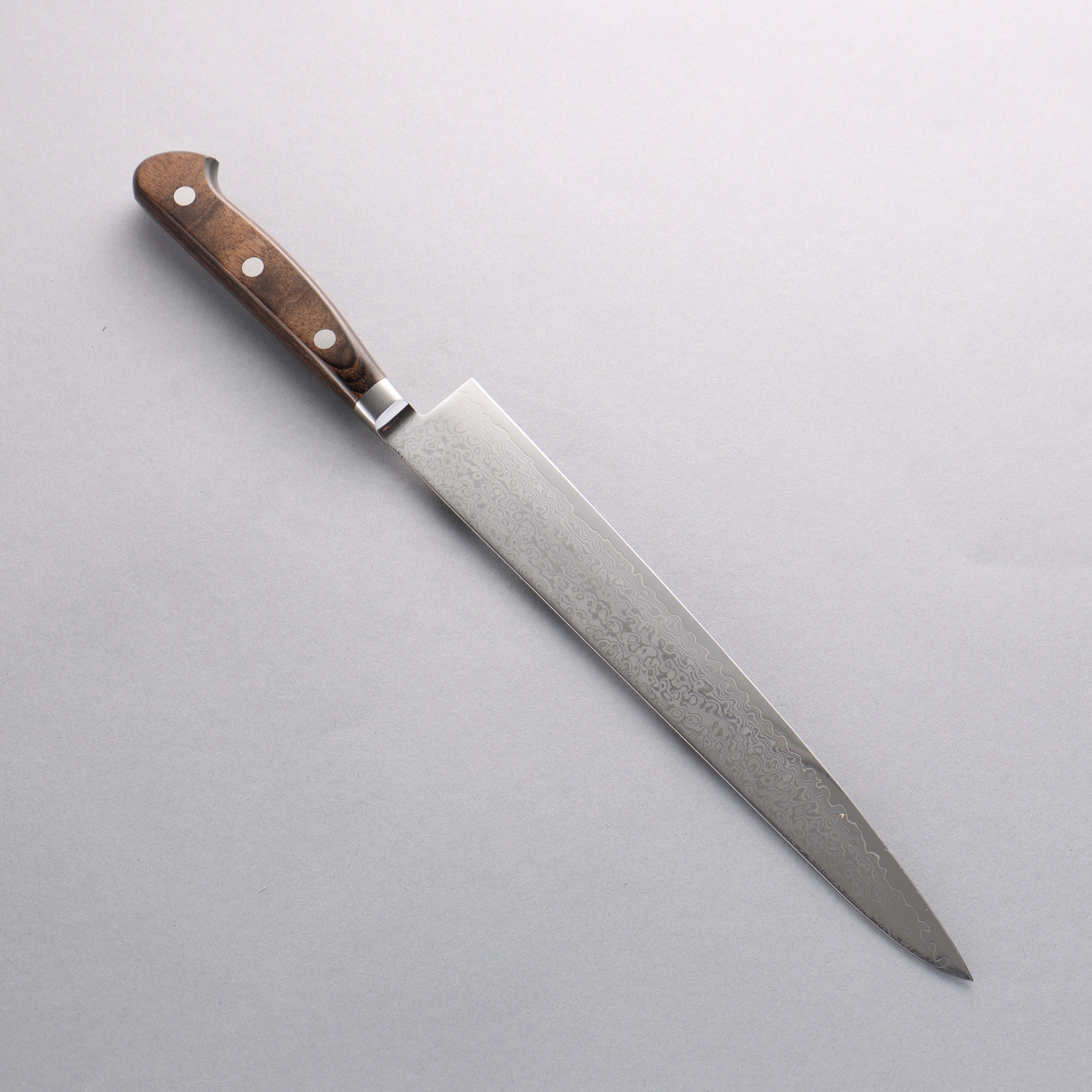 Seisuke VG10 33 Layer Mirrored Finish Damascus Sujihiki 240mm Brown Pakka wood Handle - Japanny - Best Japanese Knife