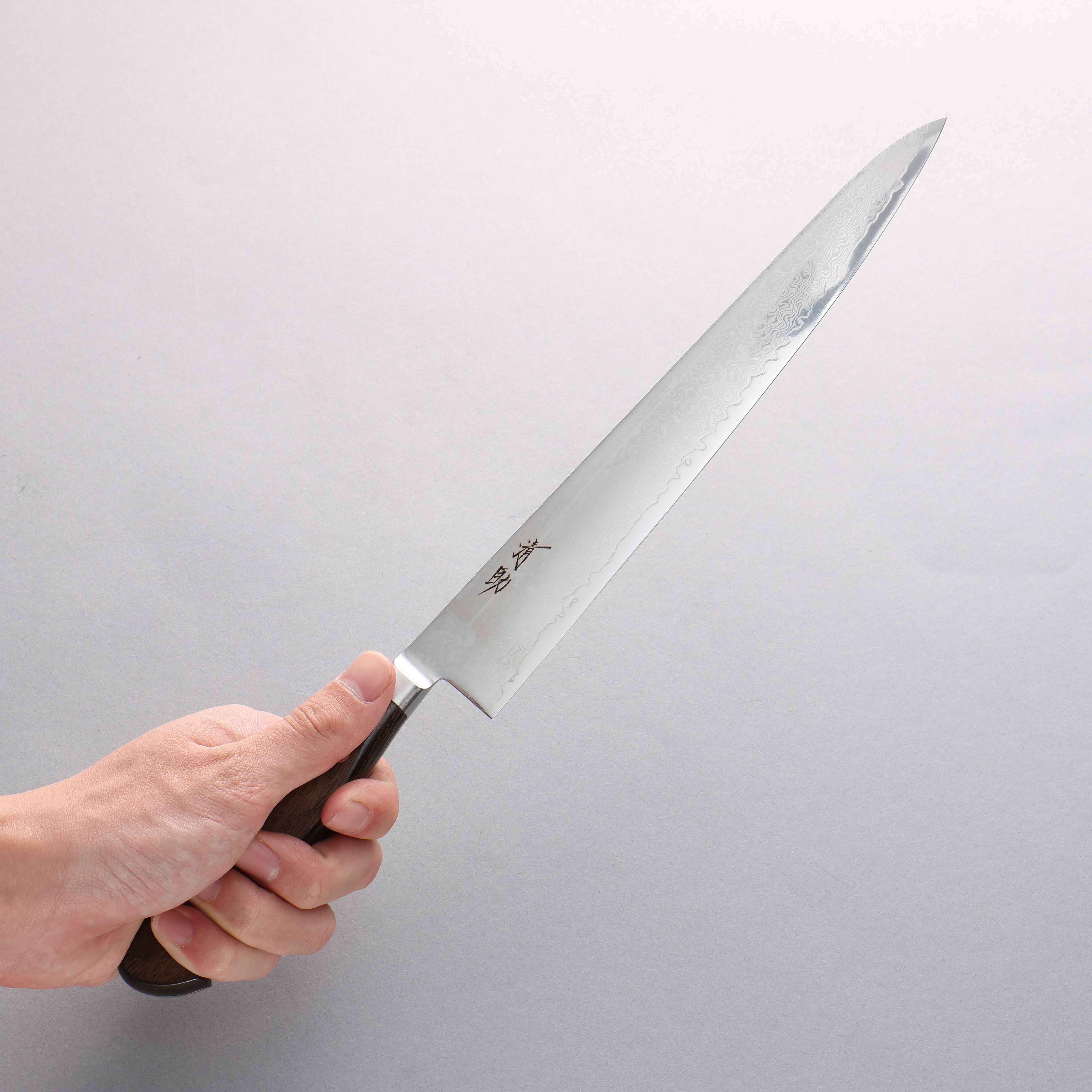 Seisuke VG10 33 Layer Mirrored Finish Damascus Sujihiki 240mm Brown Pakka wood Handle - Japanny - Best Japanese Knife