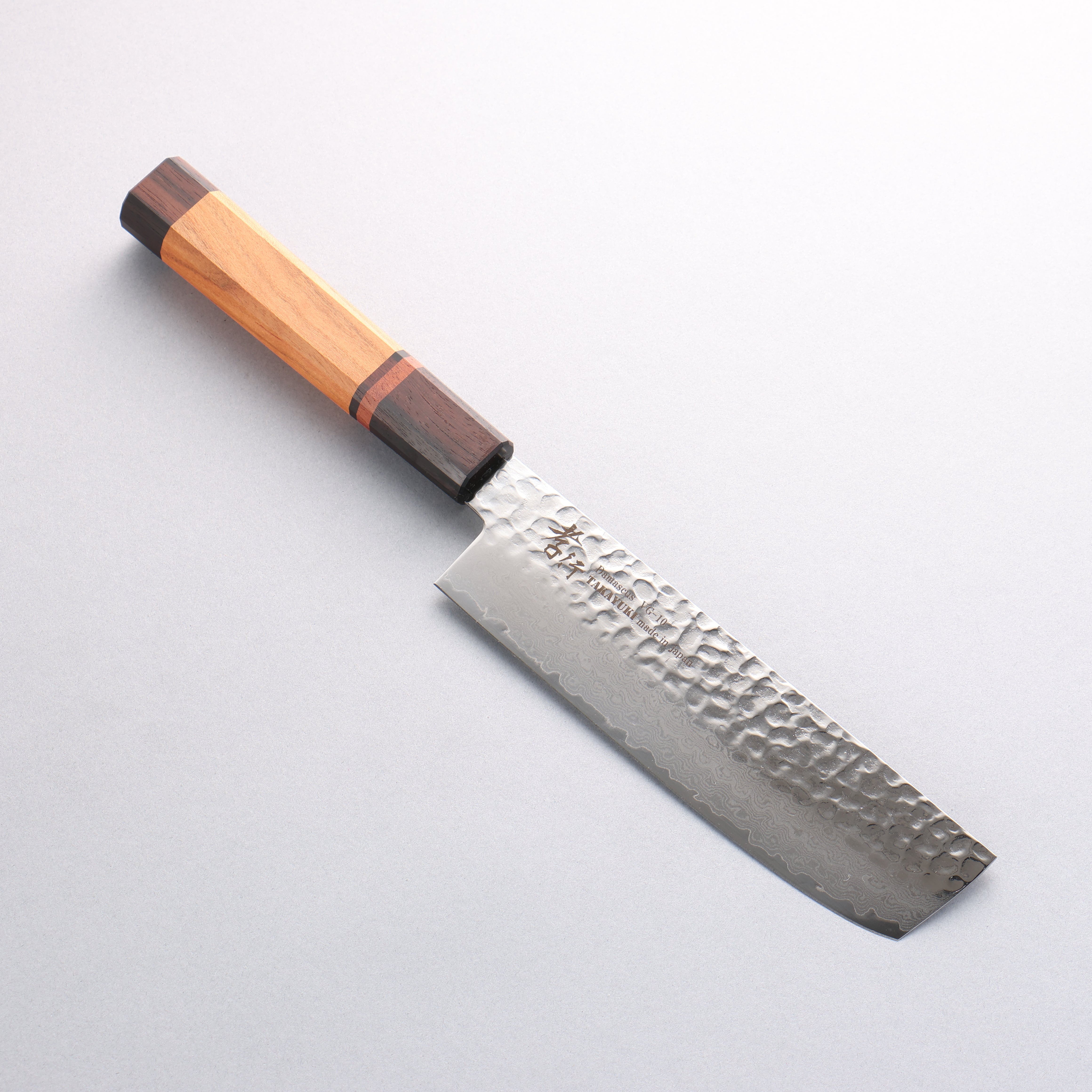 Sakai Takayuki VG10 33 Layer Damascus Nakiri 170mm Mountain cherry (12 sided) Handle - Japanny - Best Japanese Knife