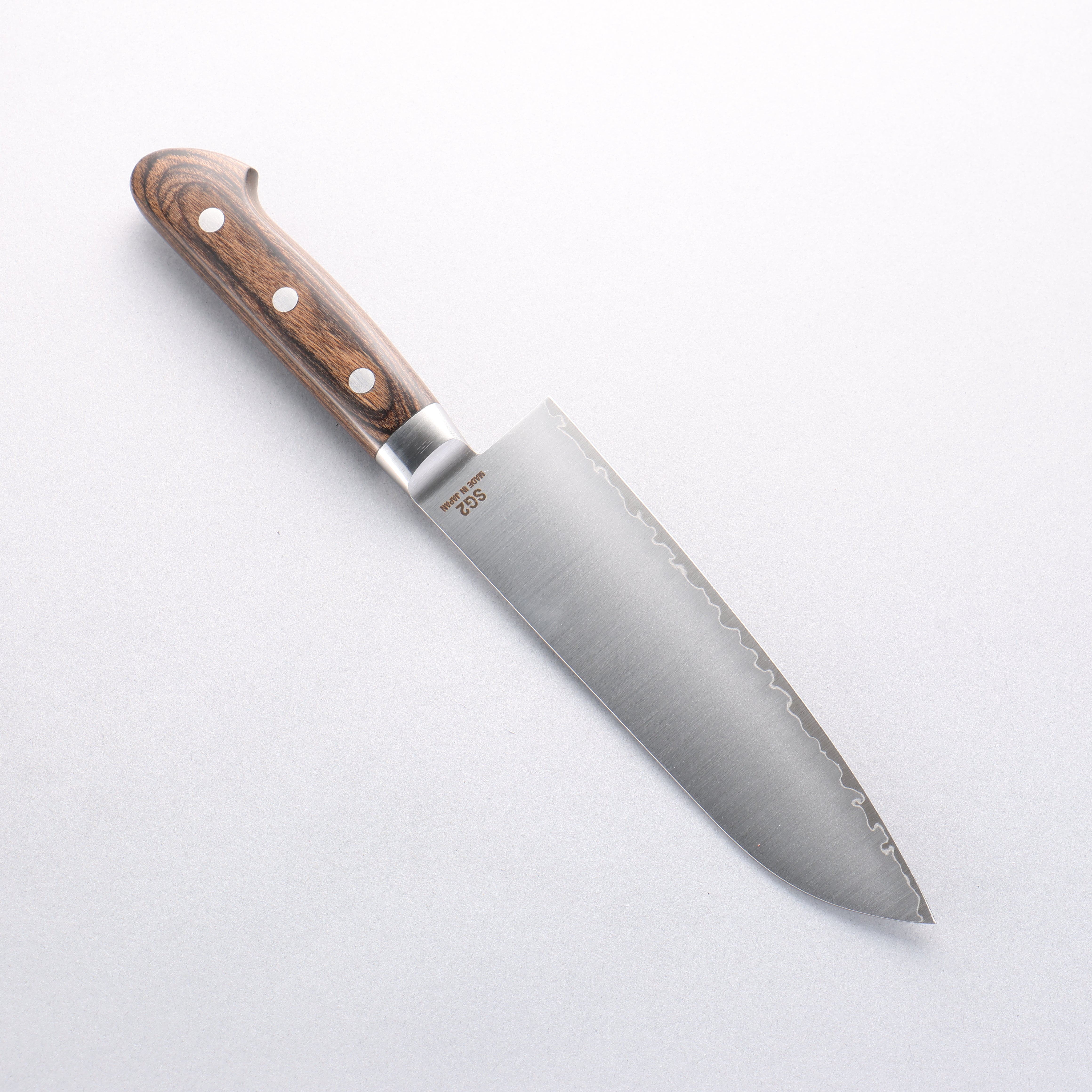 Higuchi SG2 Santoku 180mm Brown Pakka wood Handle - Japanny - Best Japanese Knife