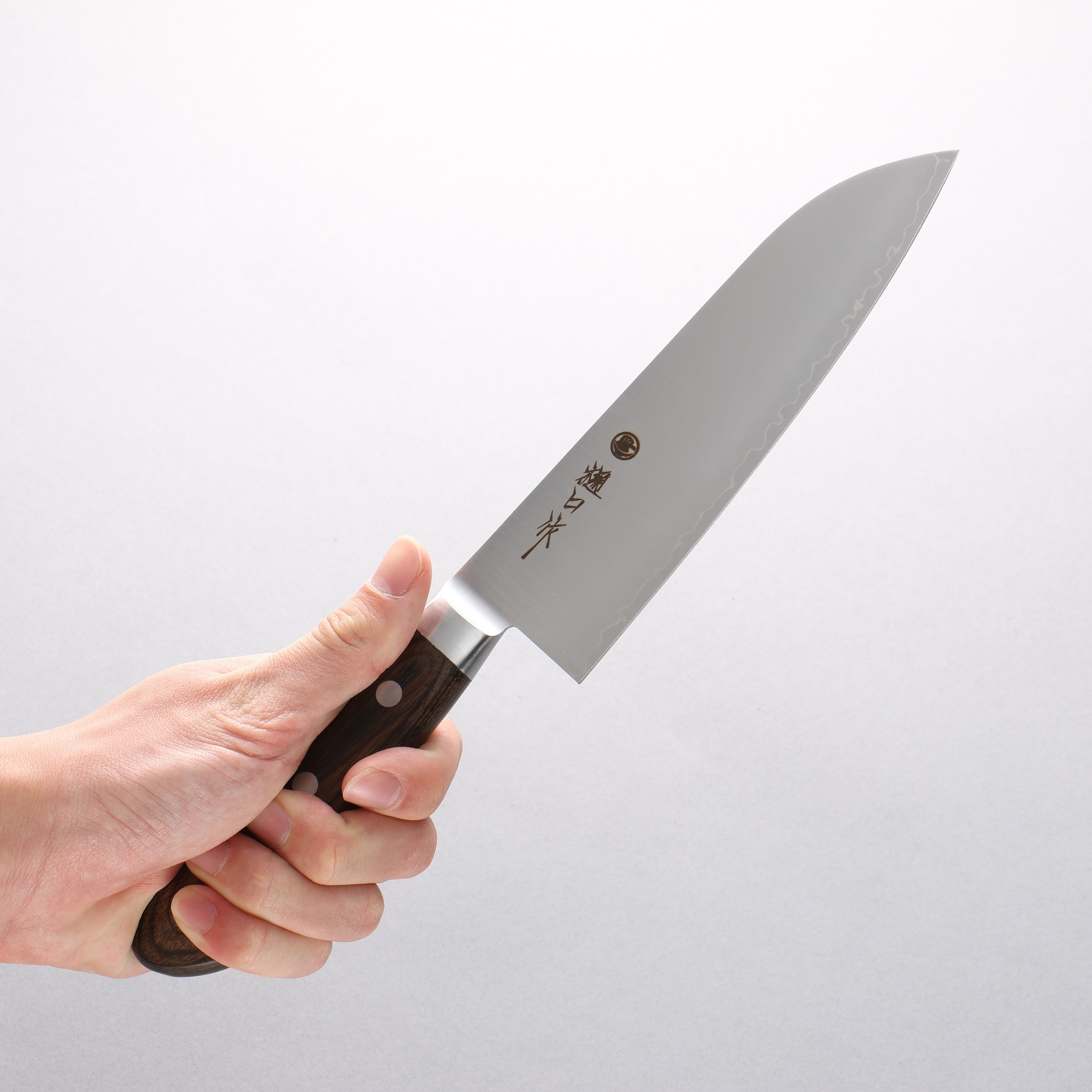 Higuchi SG2 Santoku 180mm Brown Pakka wood Handle - Japanny - Best Japanese Knife