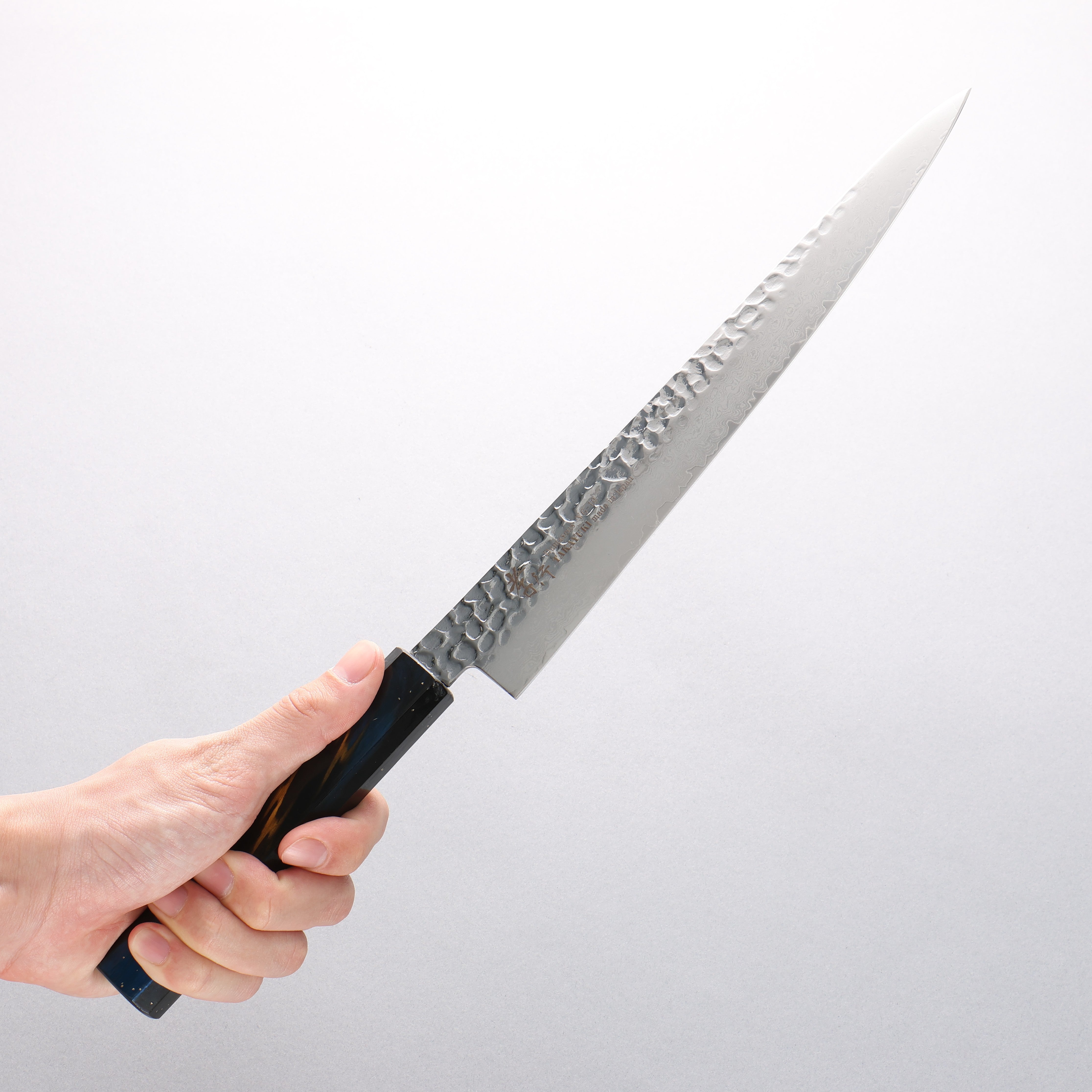 Sakai Takayuki VG10 33 Layer Damascus Sujihiki 240mm Live oak Lacquered (Saiu) Handle - Japanny - Best Japanese Knife