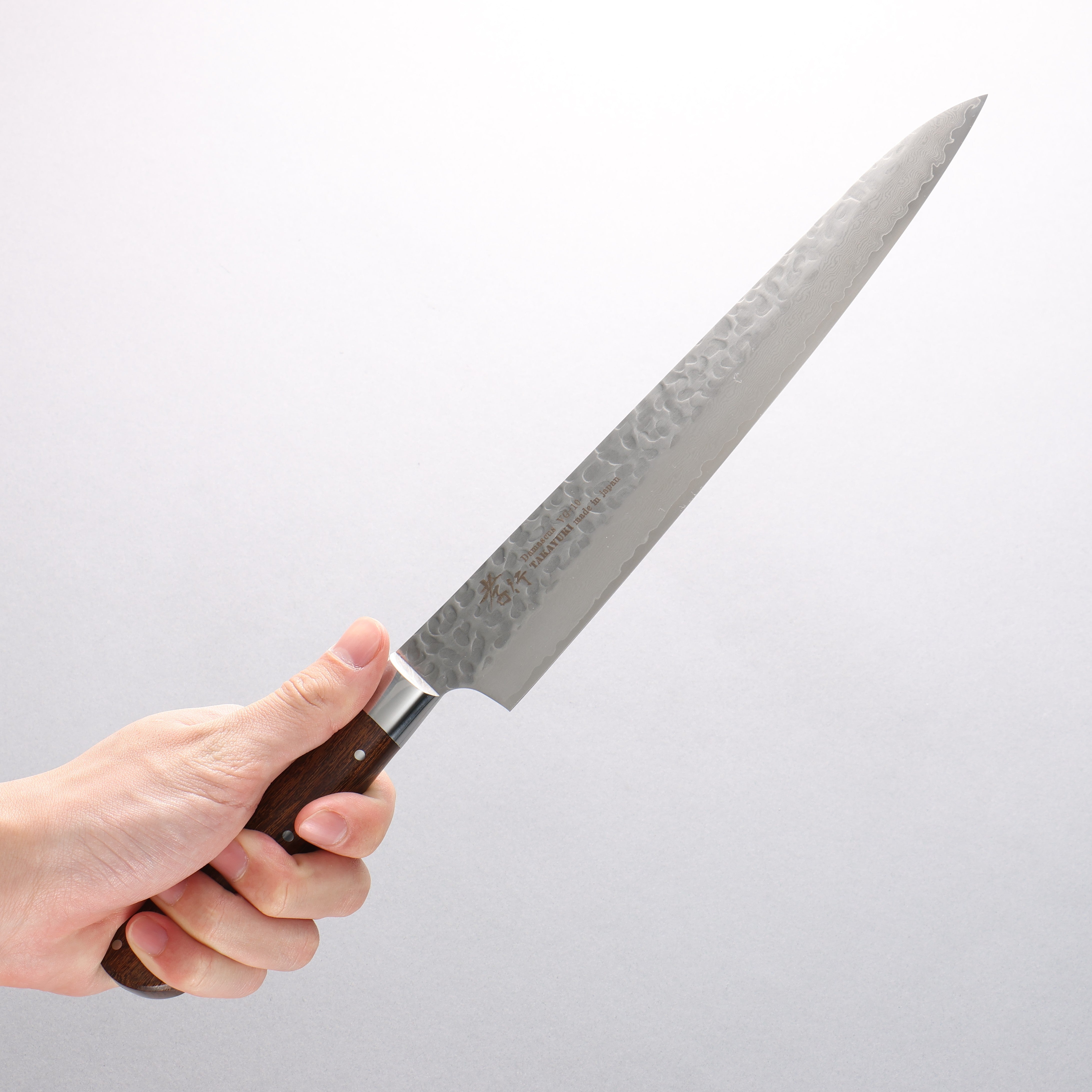 Sakai Takayuki VG10 33 Layer Damascus Sujihiki 240mm Desert Ironwood(Sugihara model) Handle - Japanny - Best Japanese Knife