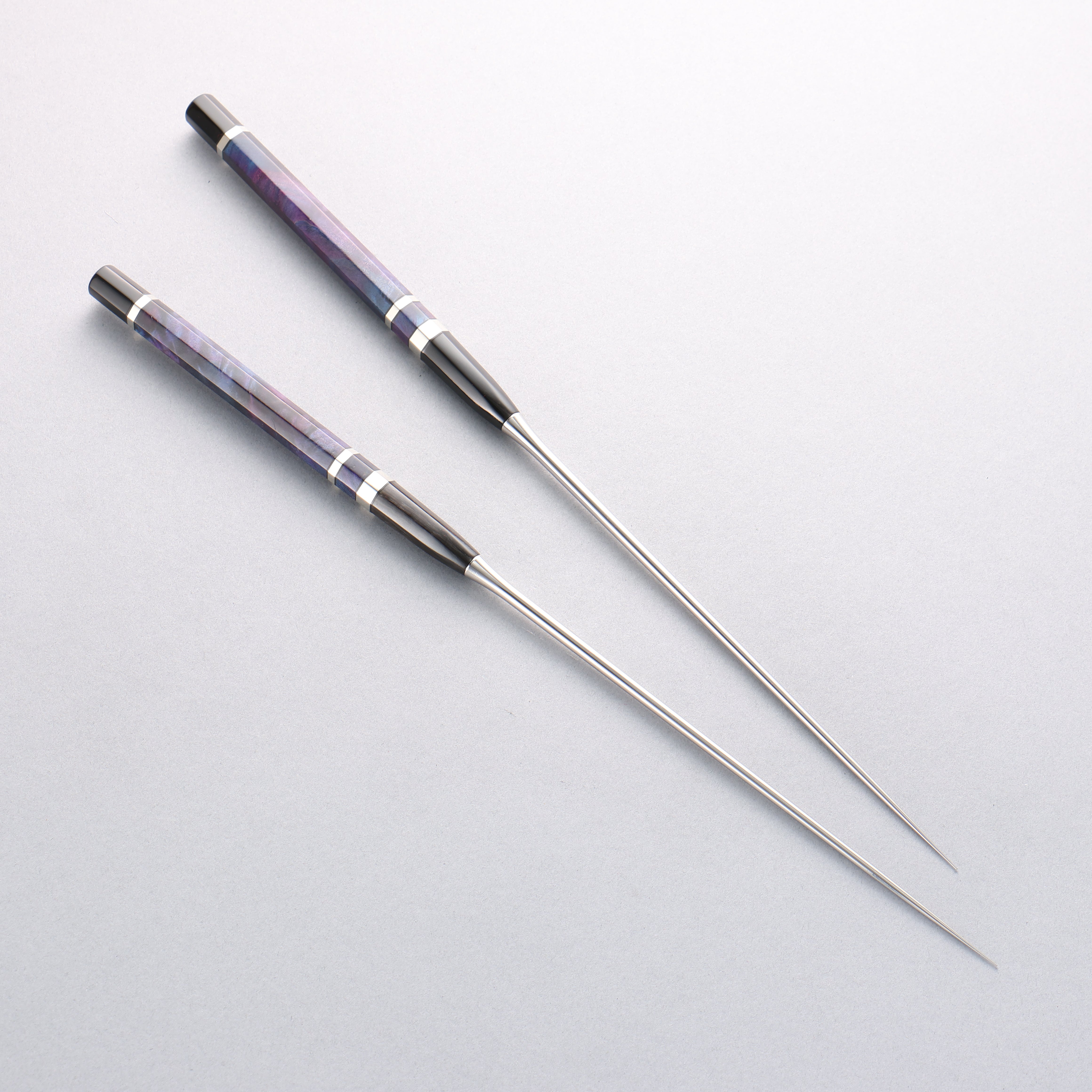 Stainless Steel Moribashi Stabilized wood (with Double Black Horns) Handle 180mm - Japanny - Best Japanese Knife