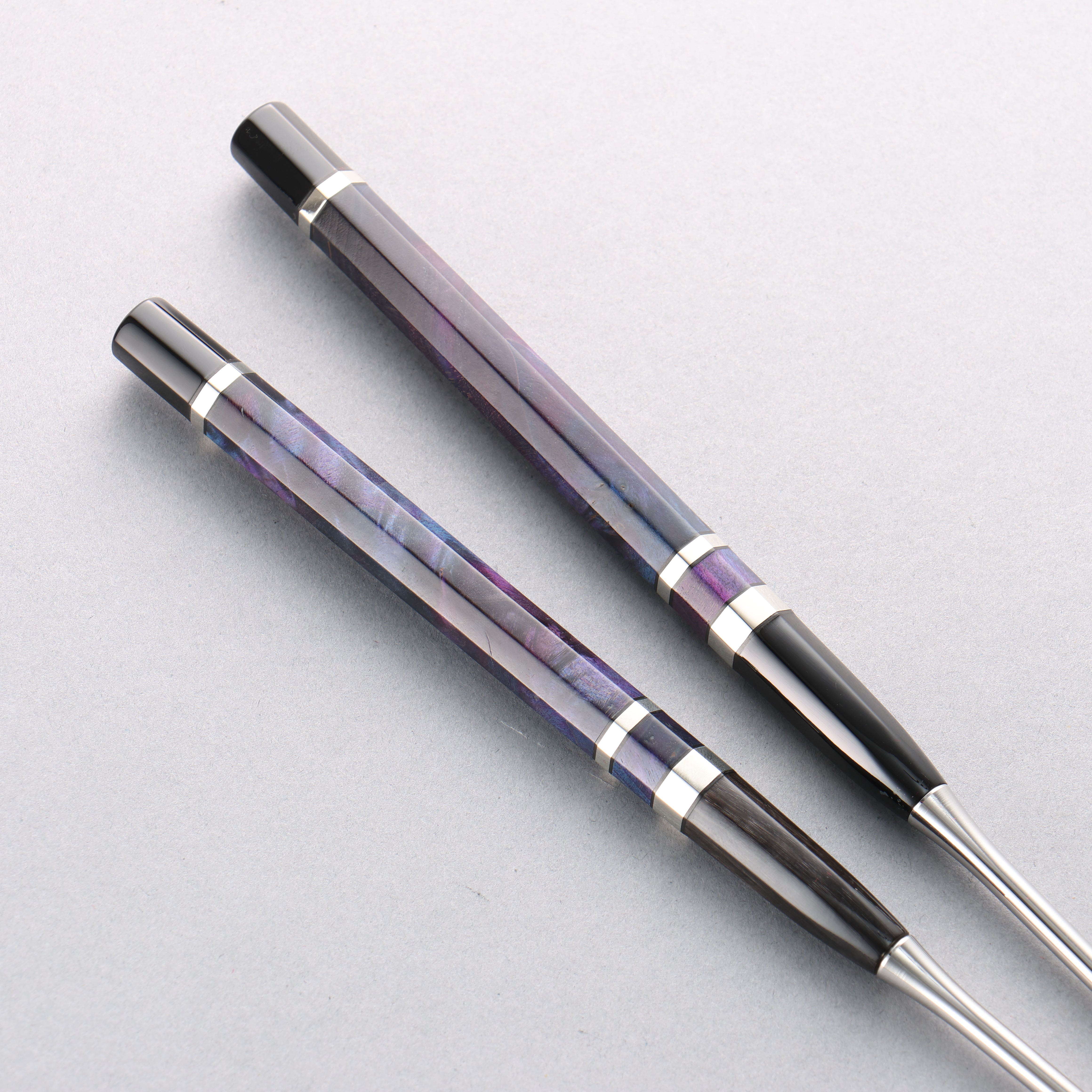 Stainless Steel Moribashi Stabilized wood (with Double Black Horns) Handle 180mm - Japanny - Best Japanese Knife