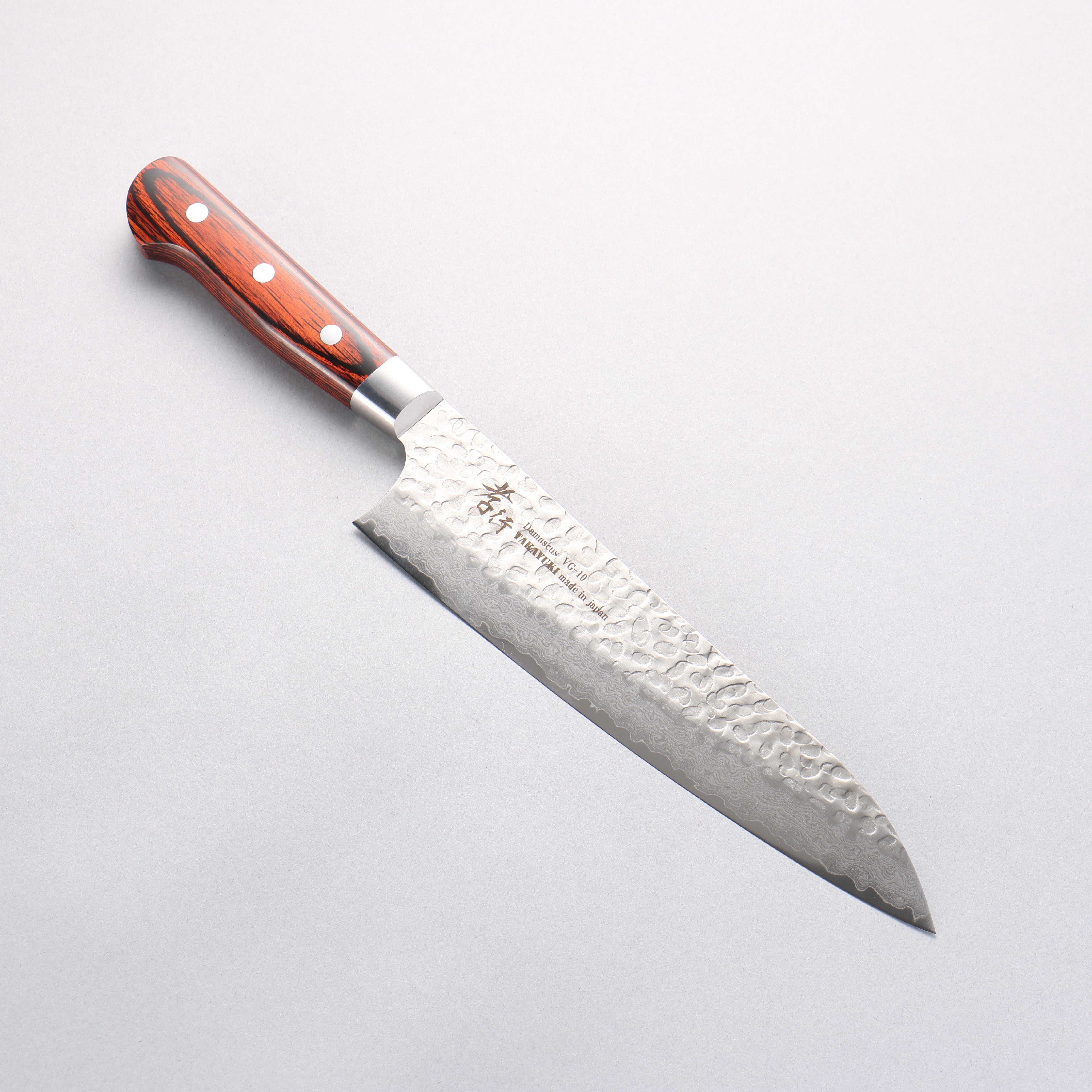 Sakai Takayuki VG10 33 Layer Damascus Gyuto 210mm Mahogany Pakka wood Handle - Japanny - Best Japanese Knife