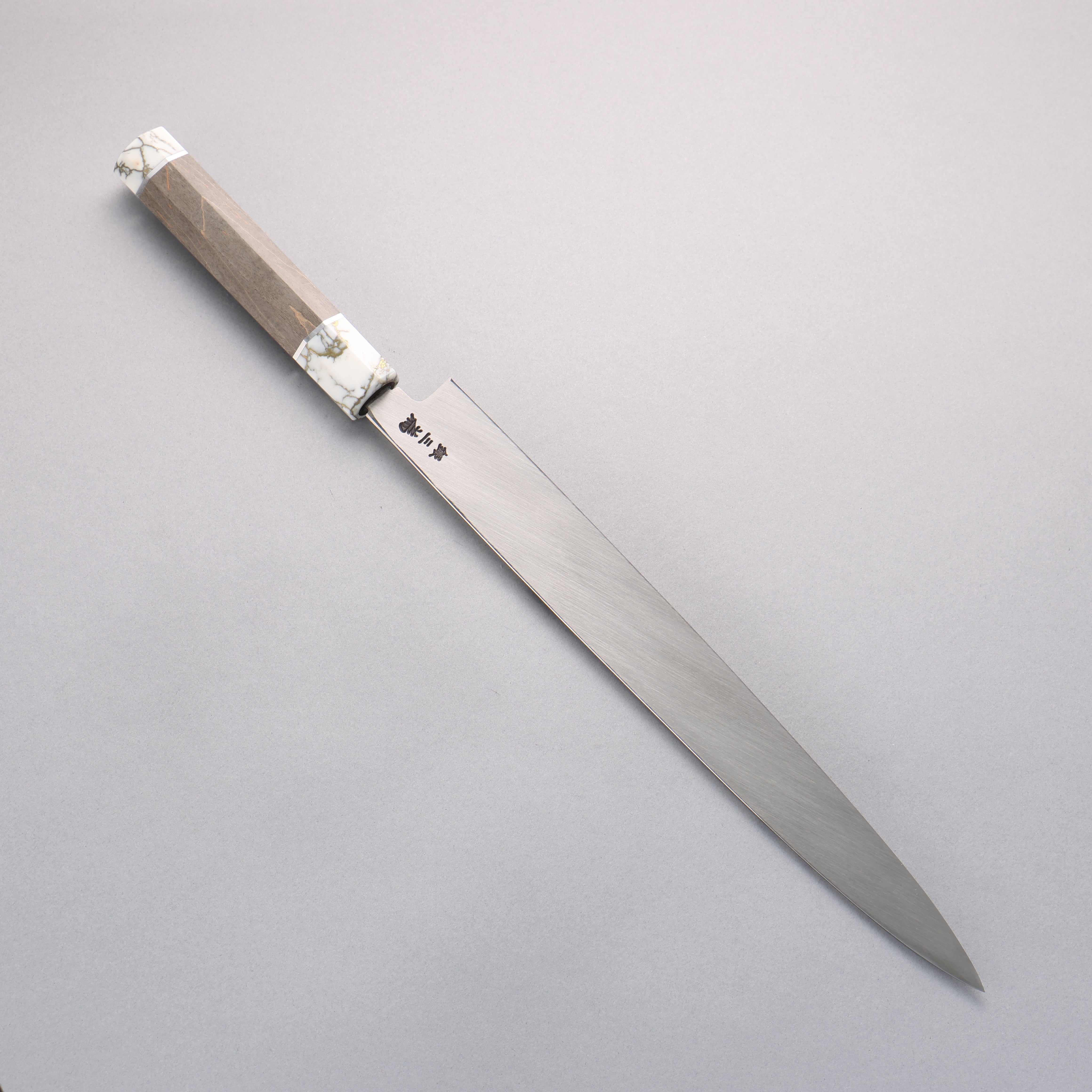 Sakai Takayuki Chef Series Silver Steel No.3 Yanagiba 300mm Stabilized wood (White Ferrule and End Cap) Handle with Sheath - Japanny - Best Japanese Knife
