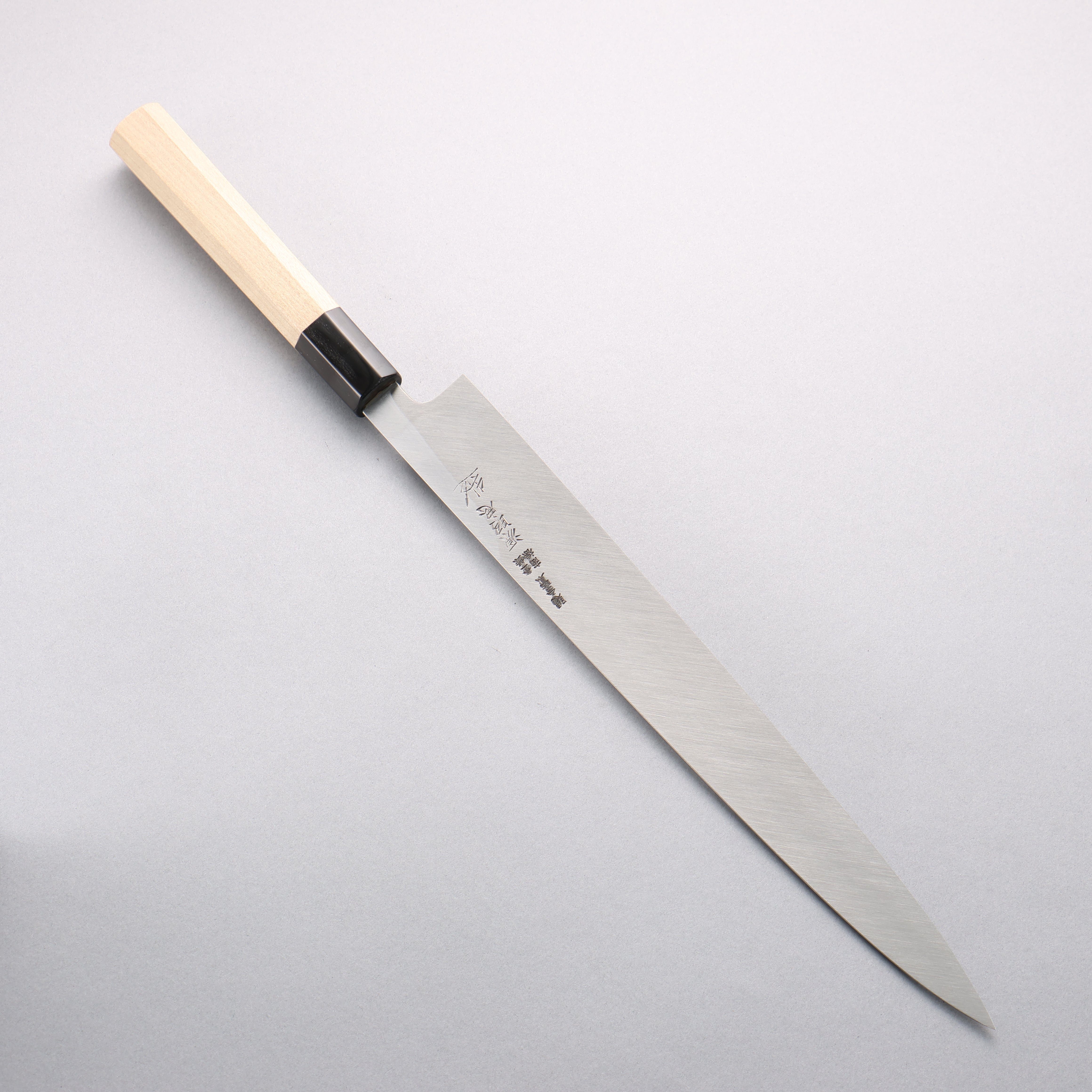 Minamoto Akitada Blue Steel No.1 Yanagiba 300mm Magnolia (Ferrule: Water Buffalo Horn) Handle - Japanny - Best Japanese Knife