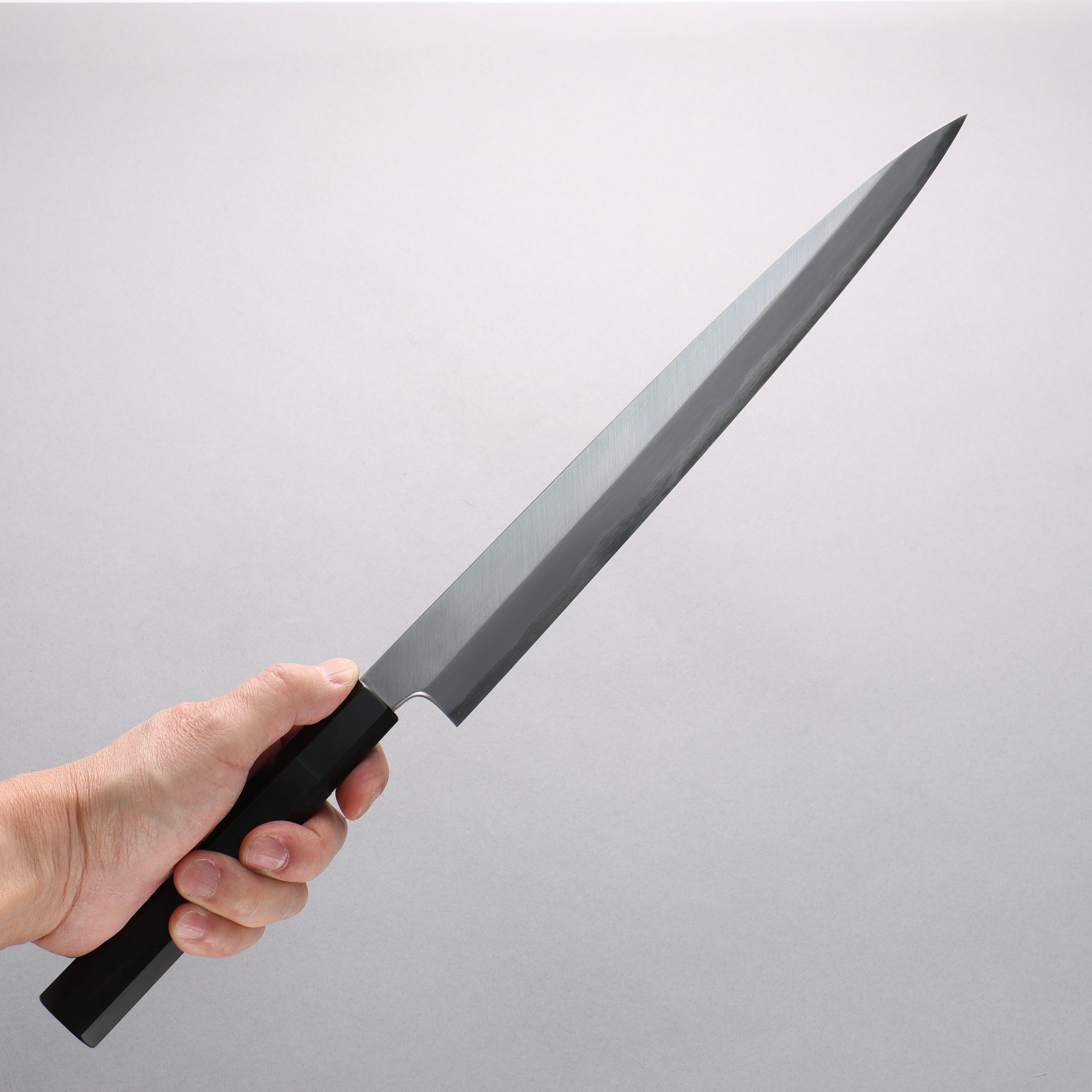 Minamoto Akitada Blue Steel No.1 Yanagiba 300mm Ebony Wood Handle - Japanny - Best Japanese Knife