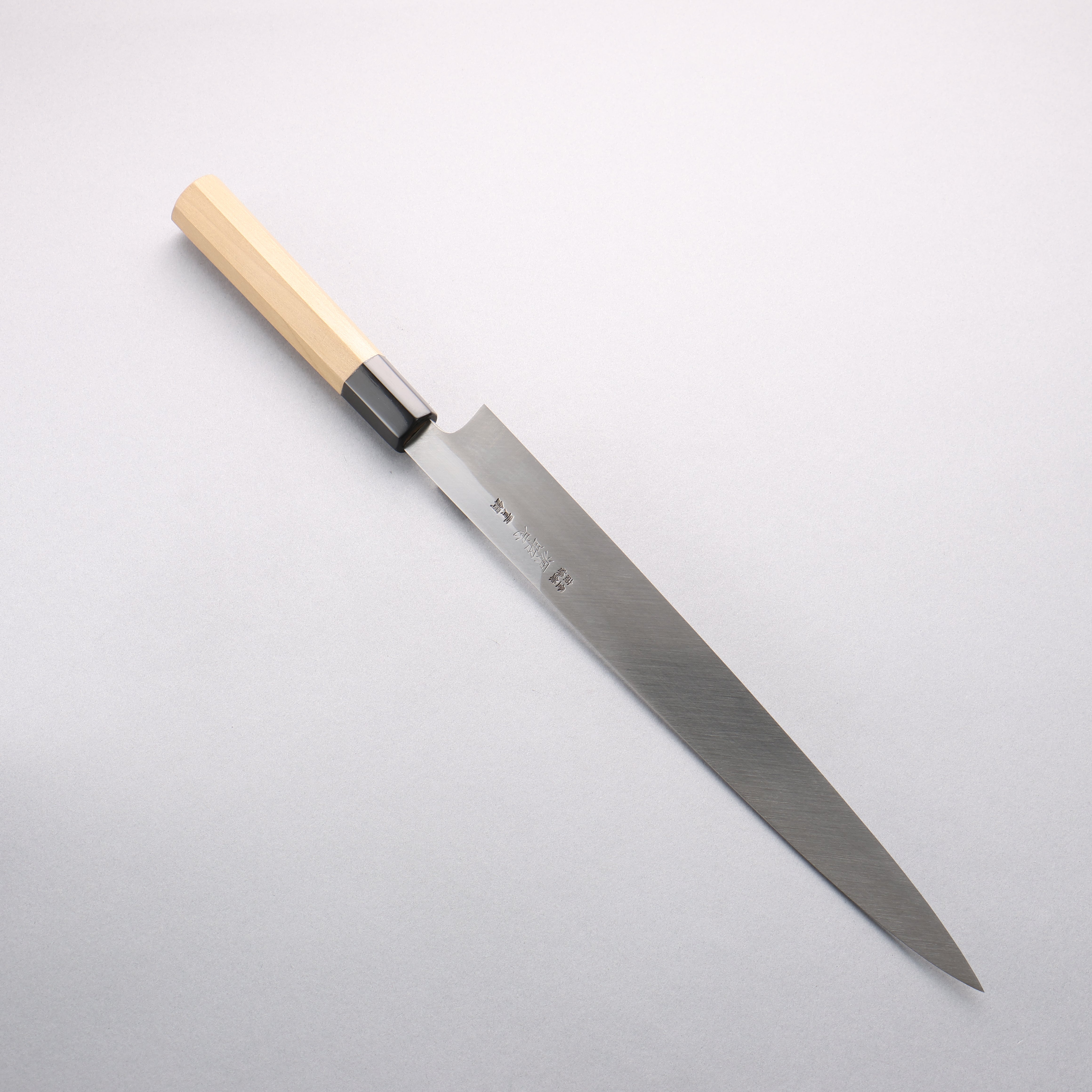 Minamoto Akitada Blue Steel No.2 Yanagiba 300mm Magnolia (Ferrule: Water Buffalo Horn) Handle - Japanny - Best Japanese Knife
