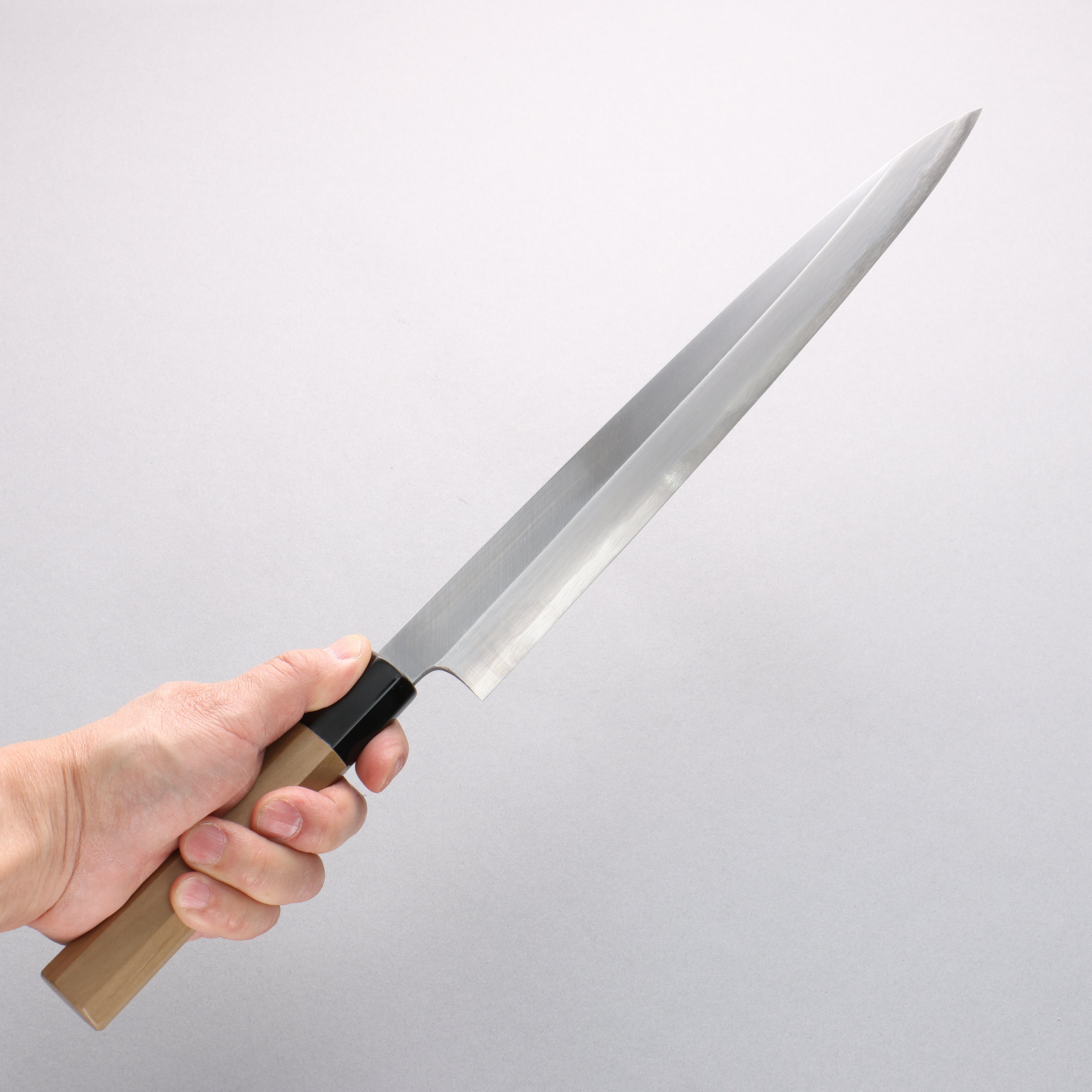 Minamoto Akitada Blue Steel No.2 Yanagiba 300mm Magnolia (Ferrule: Water Buffalo Horn) Handle - Japanny - Best Japanese Knife