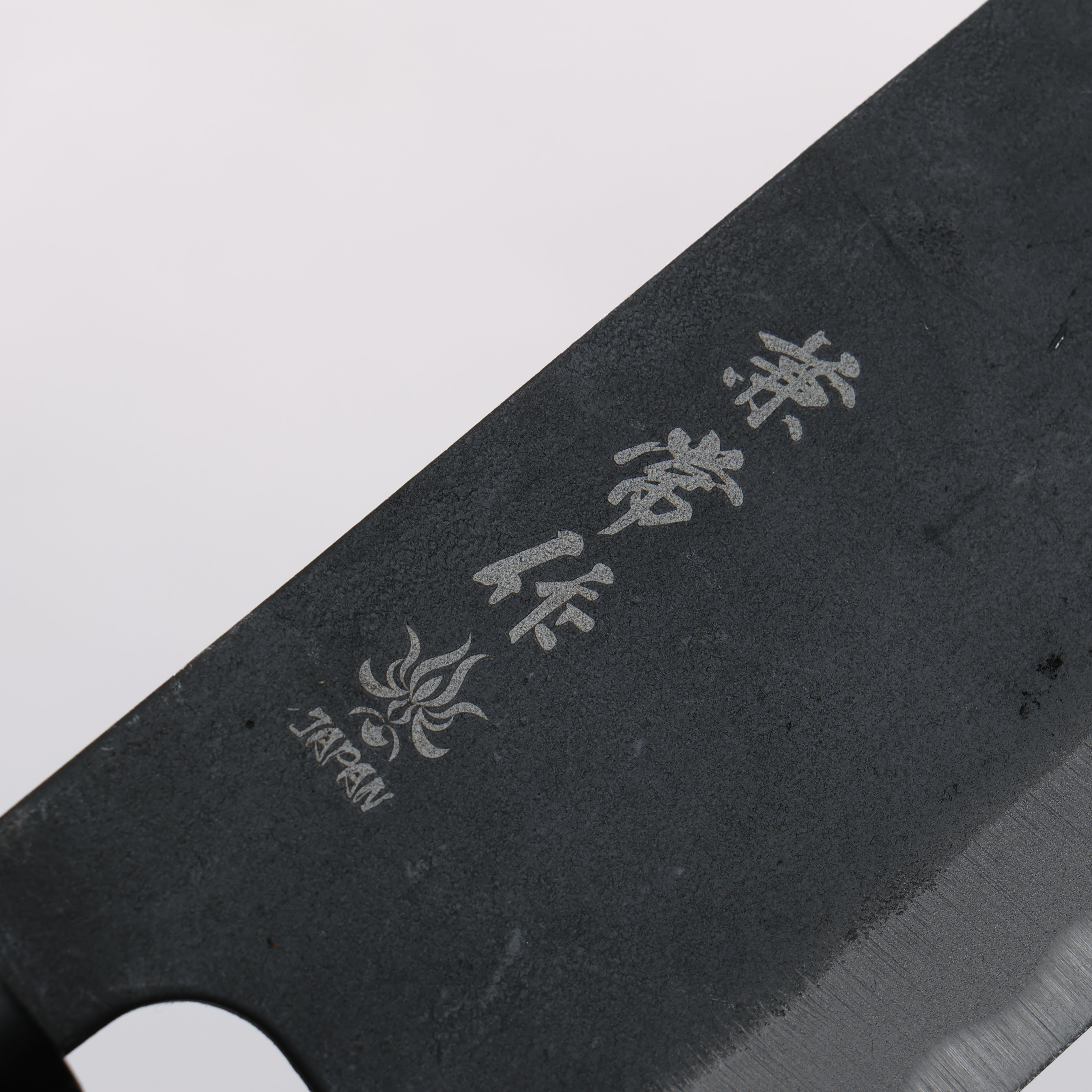 Kanetsune Hamaken Blue Steel No.2 Black Finished Nakiri 165mm Magnolia Handle - Japanny - Best Japanese Knife