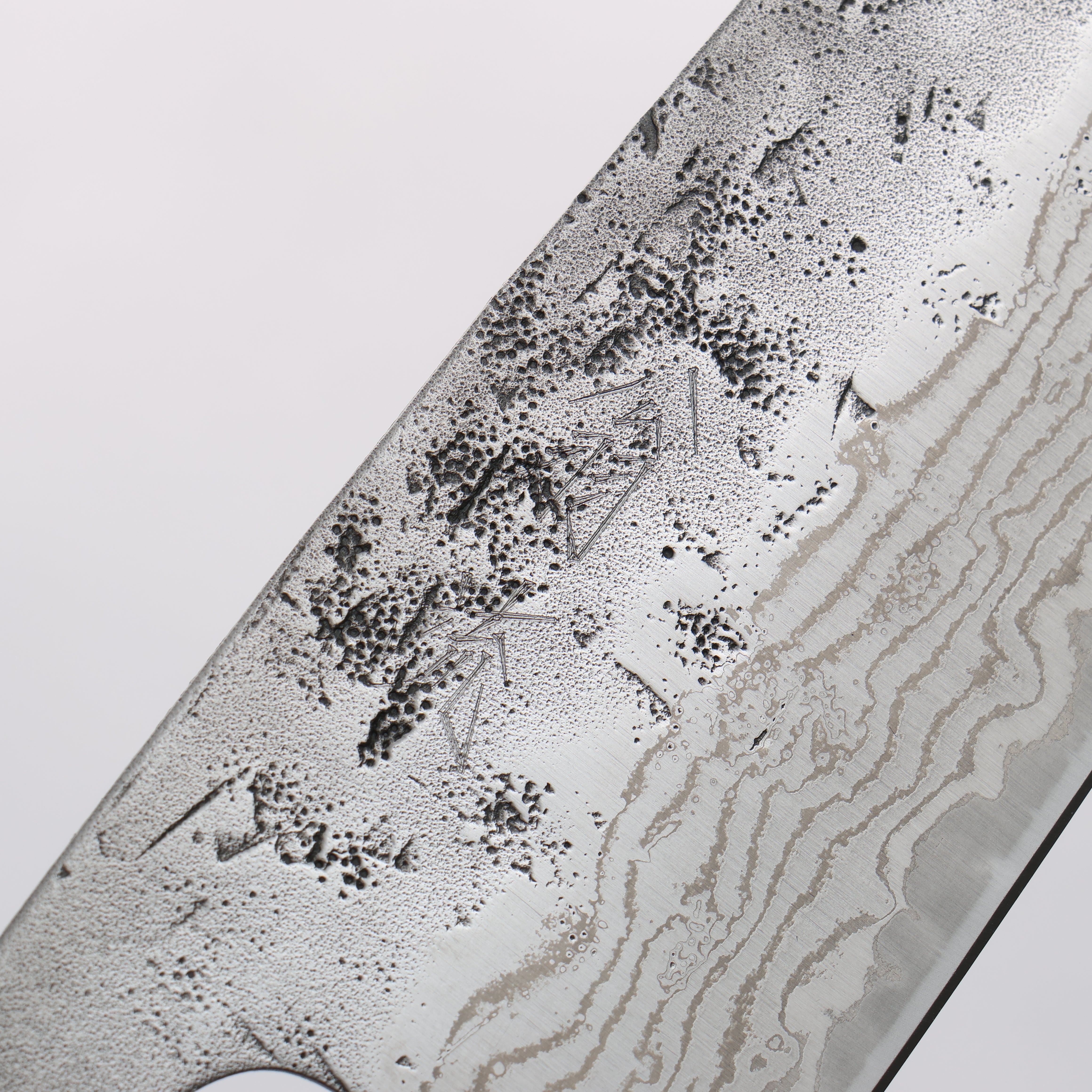 Oul Swedish Steel-stn Washiji Damascus Santoku 165mm Oak Handle - Japanny - Best Japanese Knife