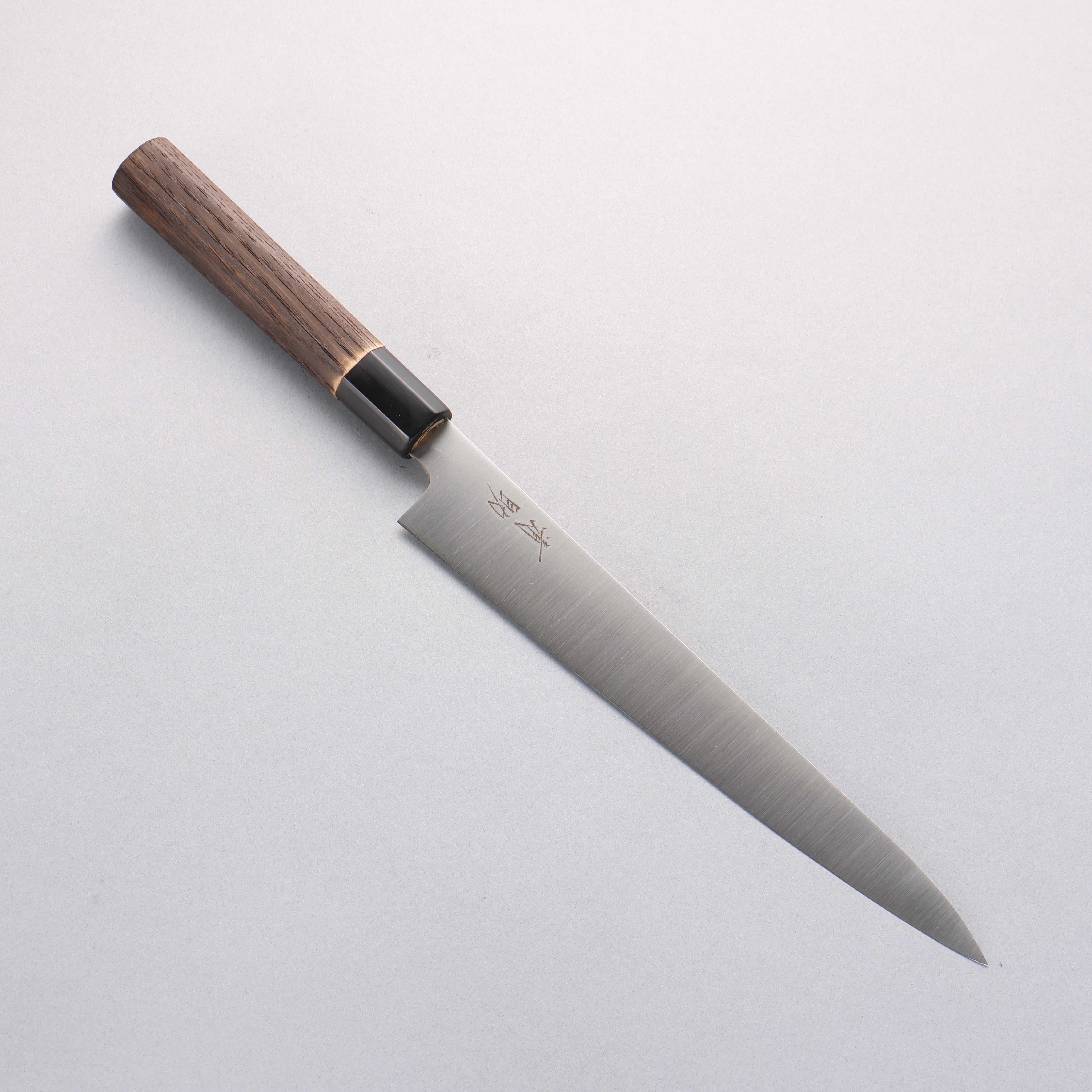 Seisuke Swedish Steel-stn Sujihiki 240mm Burnt Chestnut Handle - Japanny - Best Japanese Knife