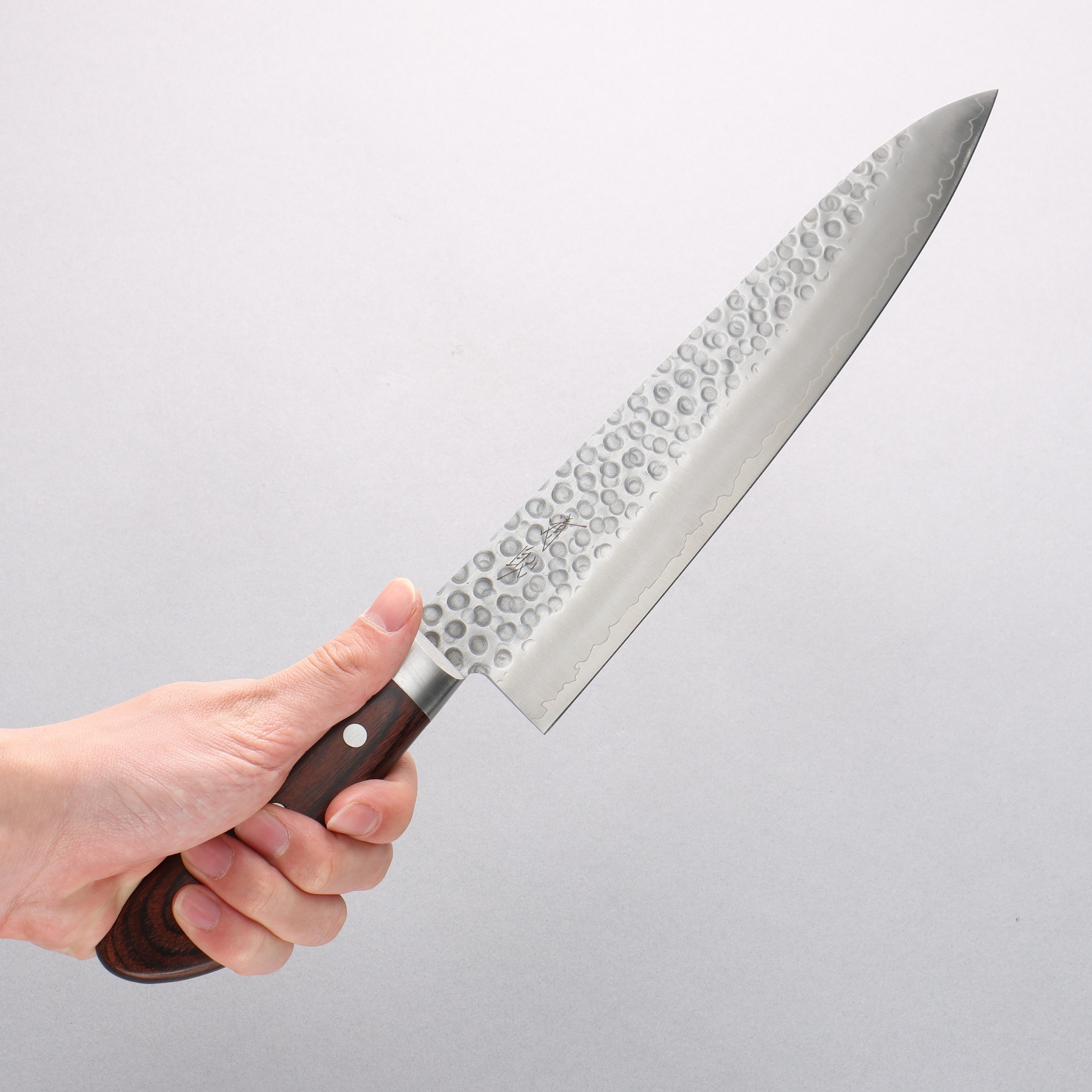 Seisuke Swedish Steel-stn Hammered Gyuto 240mm Mahogany Handle - Japanny - Best Japanese Knife