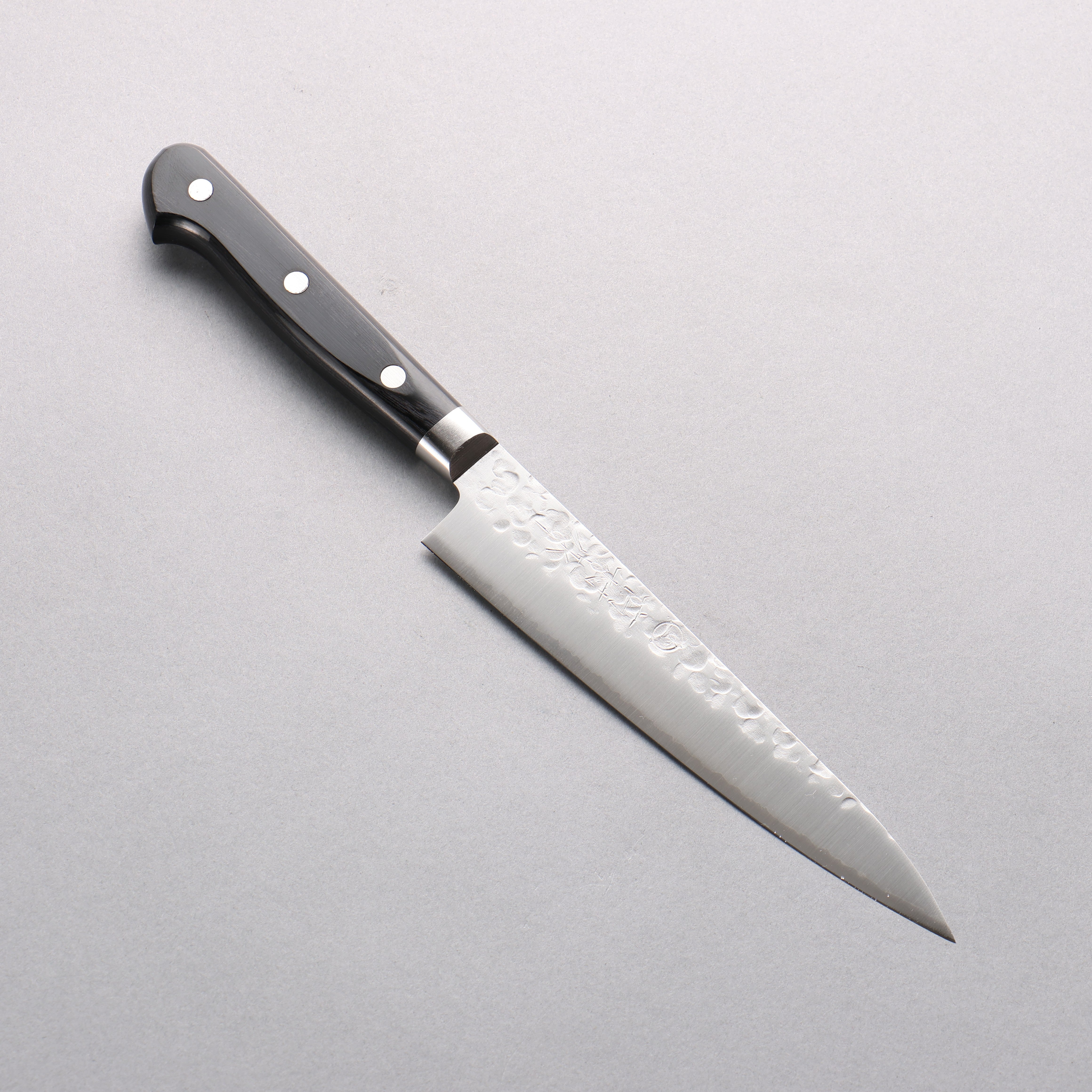 Takamura Knives VG10 Hammered Petty-Utility 150mm with Black Pakka wood Handle - Japanny - Best Japanese Knife