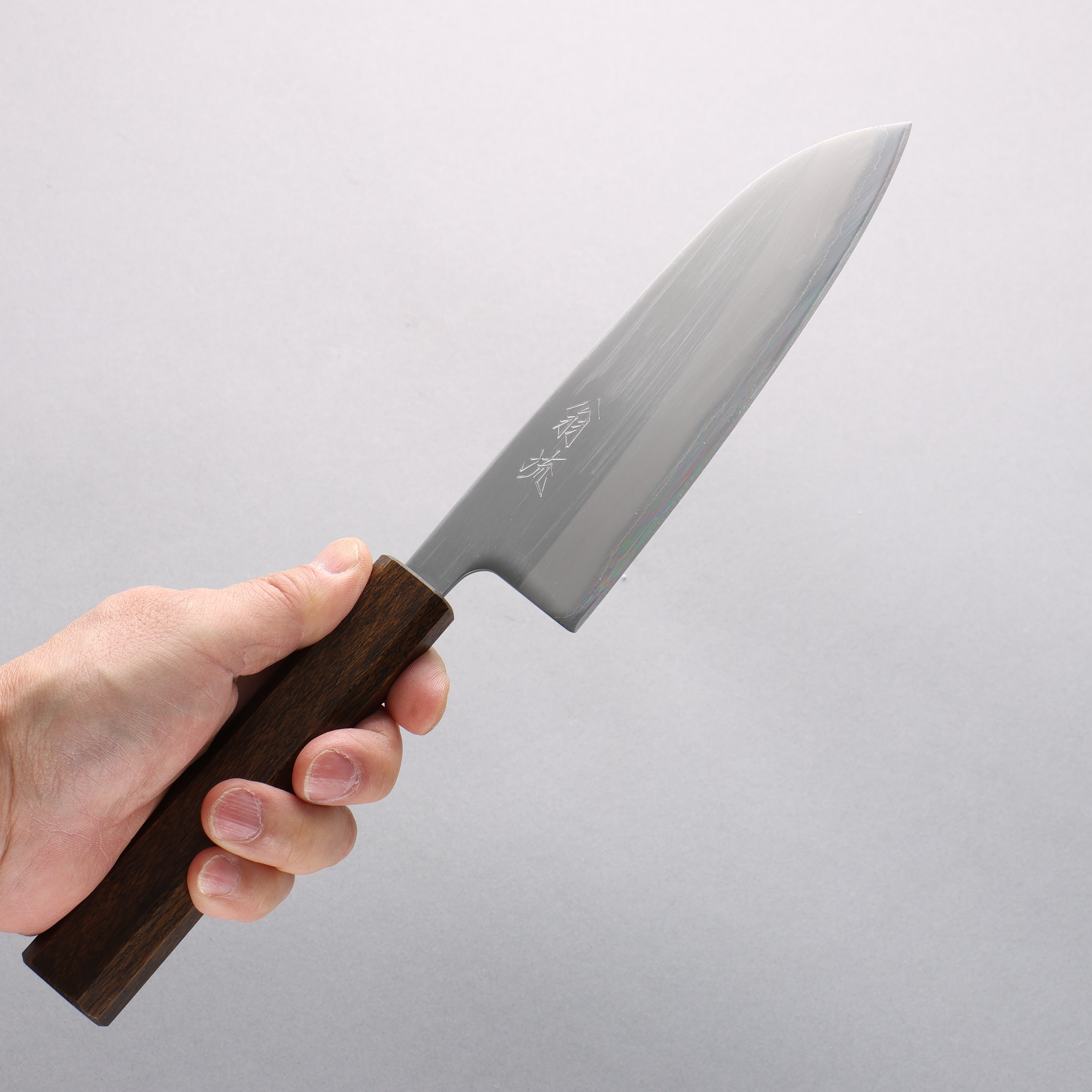 Oul White Steel No.1 Santoku 165mm Burnt Oak Handle - Japanny - Best Japanese Knife