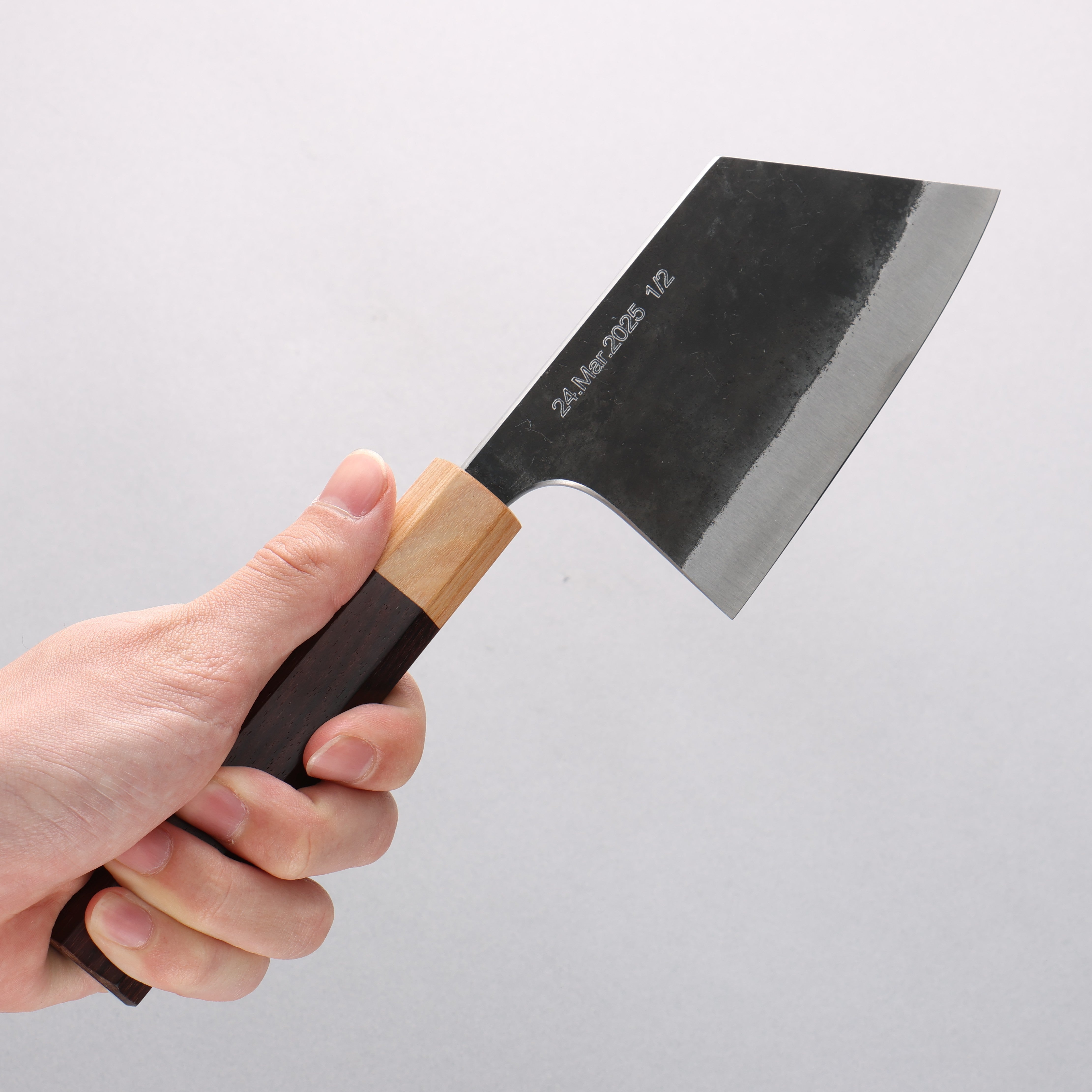 Tinker Blue Super Black Finished 115mm Rosewood Handle Mini Tank - Japanny - Best Japanese Knife