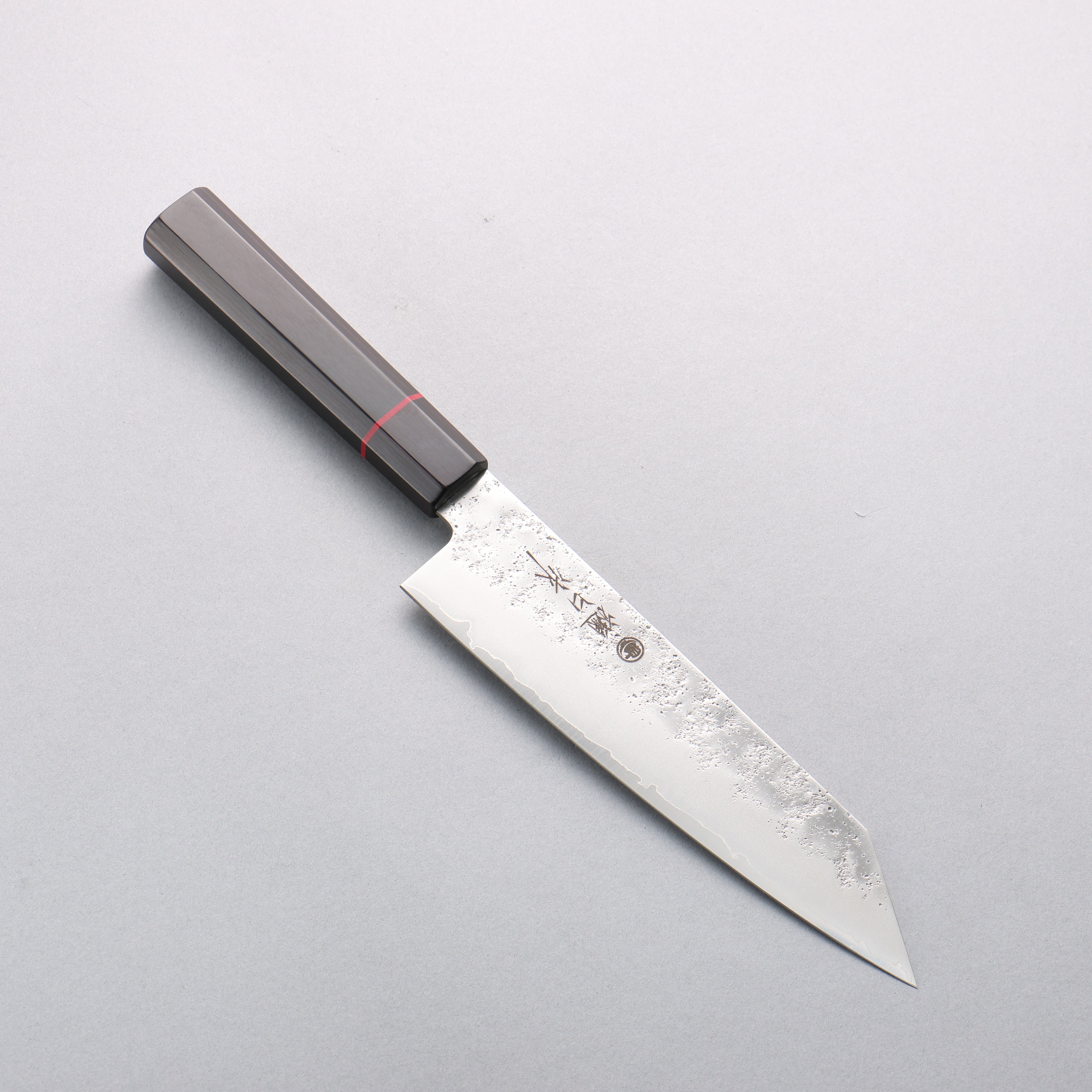 Higuchi Silver Steel No.3 Nashiji Kiritsuke Santoku 180mm Black Pakka wood Handle - Japanny - Best Japanese Knife
