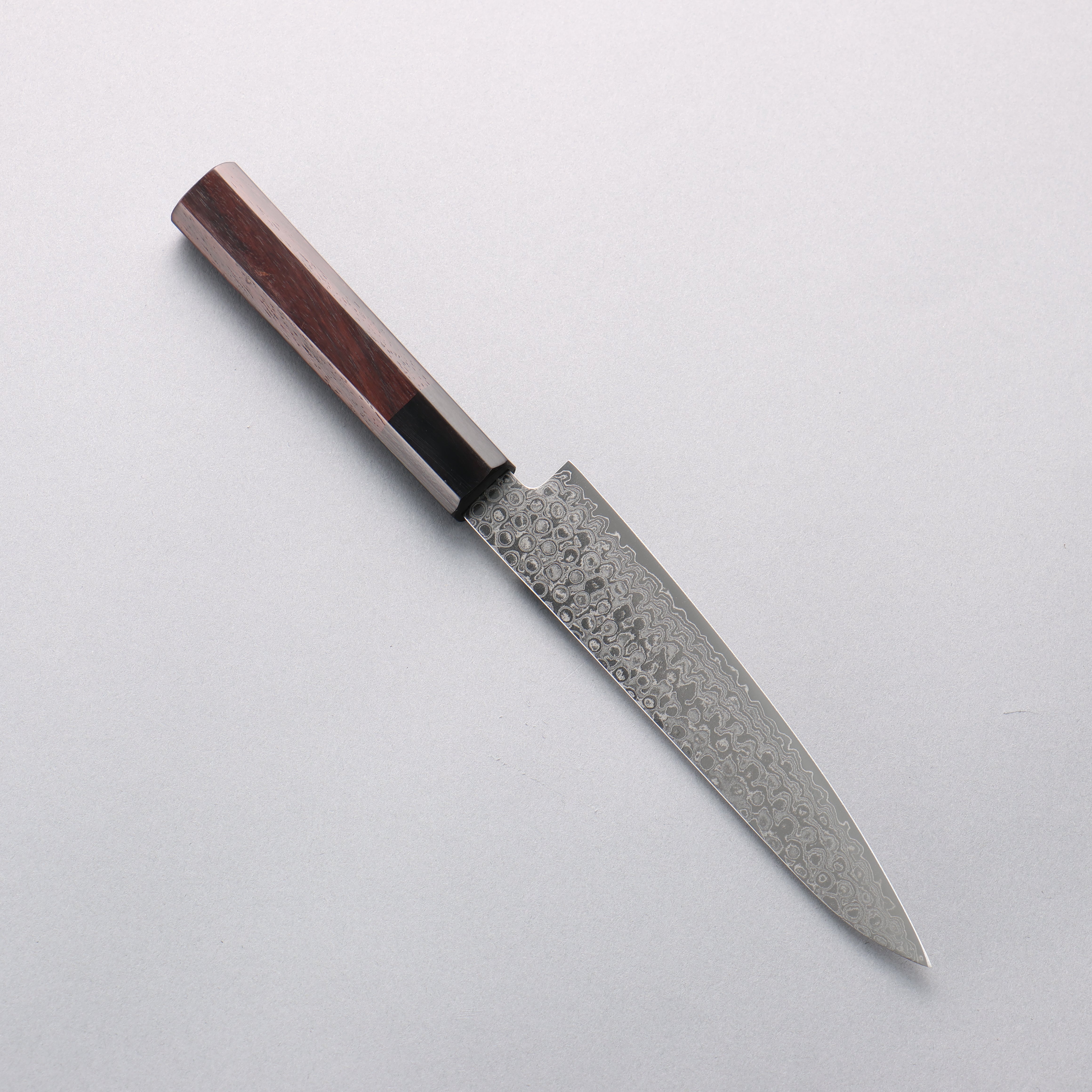 Seisuke AUS10 Damascus Migaki Finished Petty-Utility 150mm Rosewood (Ferrule: Black Pakka Wood) Handle - Japanny - Best Japanese Knife