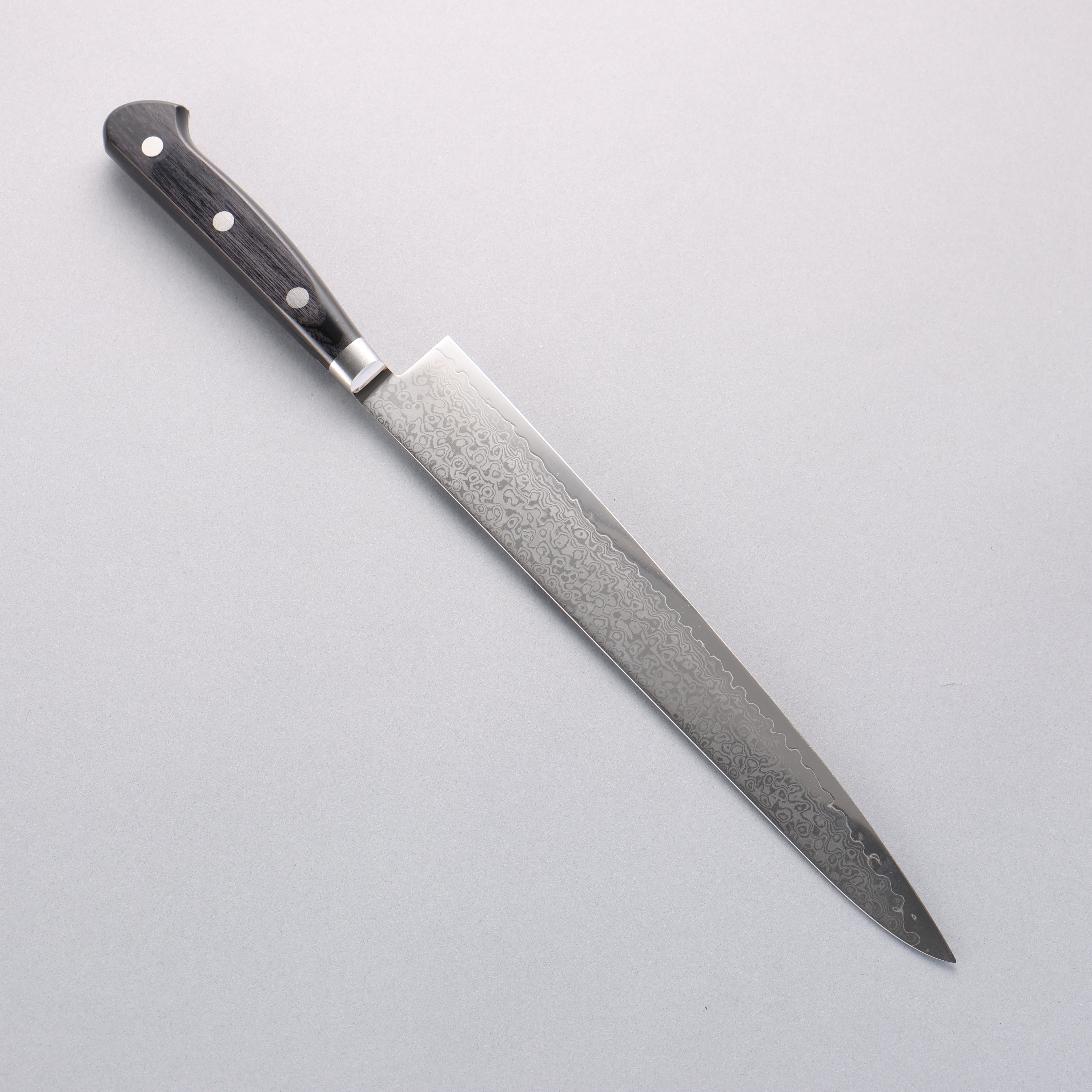 Seisuke VG10 33 Layer Mirrored Finish Damascus Sujihiki 240mm Black Pakka wood Handle - Japanny - Best Japanese Knife