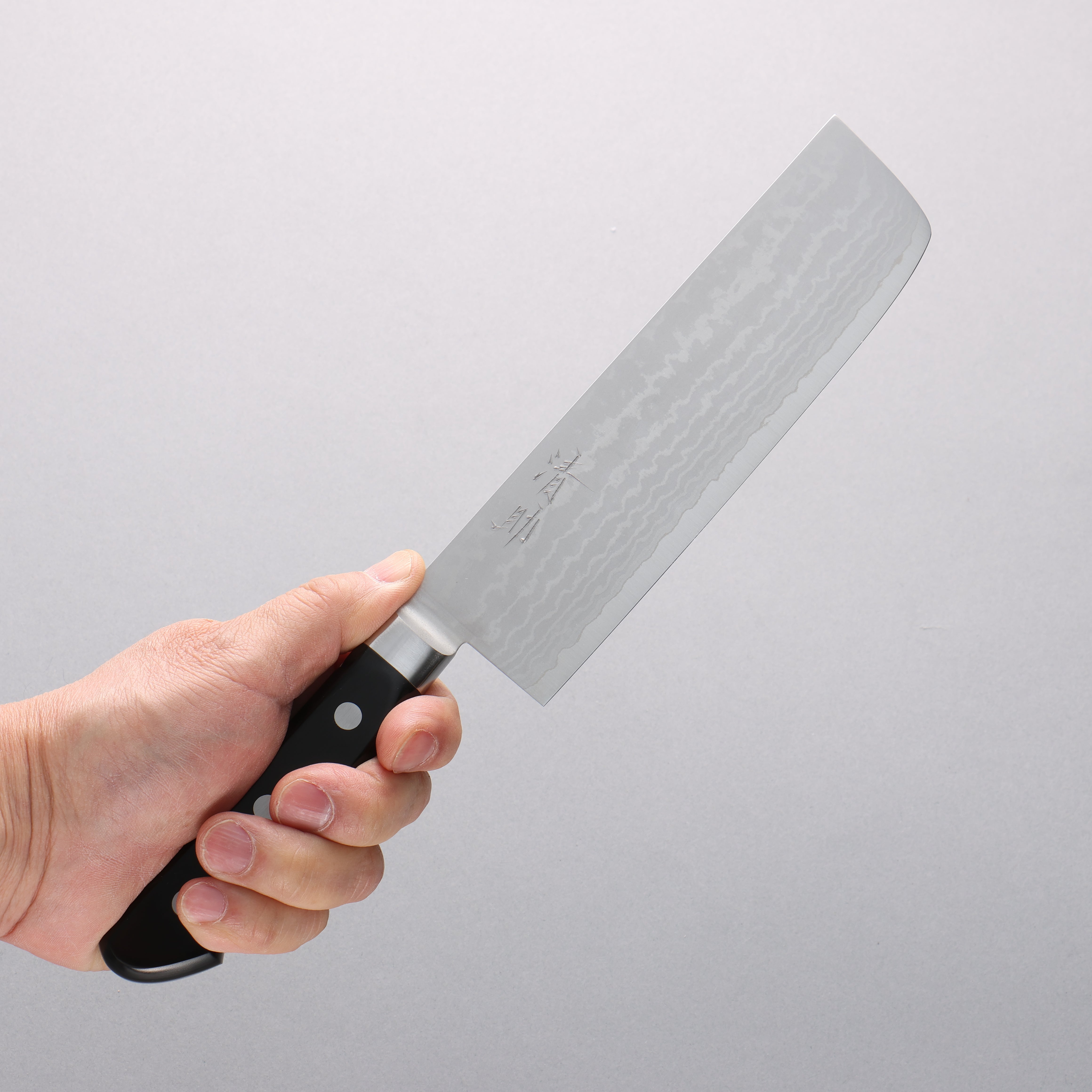 Seisuke VG10 Damascus Nakiri 165mm Black Pakka wood Handle - Japanny - Best Japanese Knife