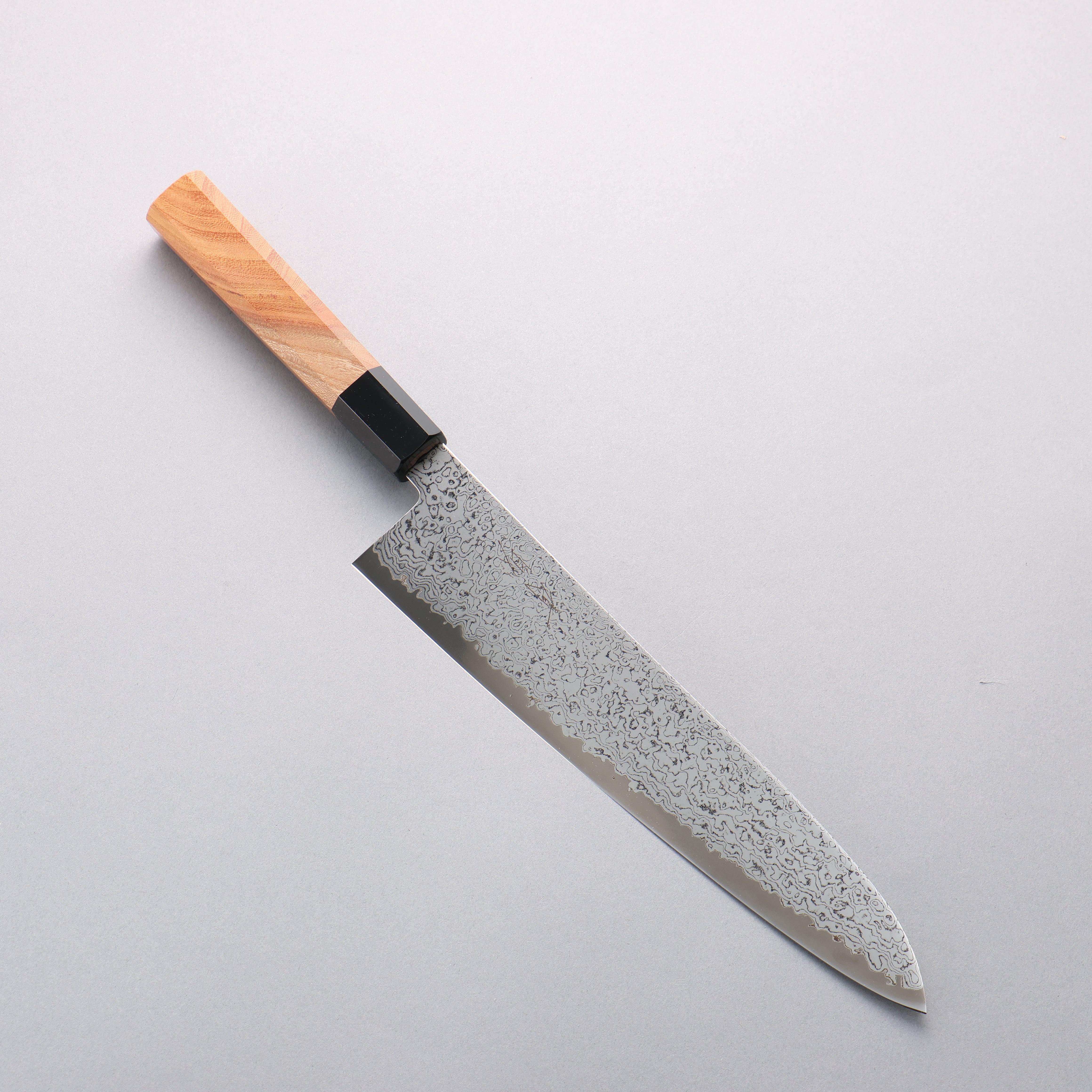 Seisuke VG10 Damascus Migaki Finished Gyuto 240mm Keyaki (Japanese Elm) Handle - Japanny - Best Japanese Knife