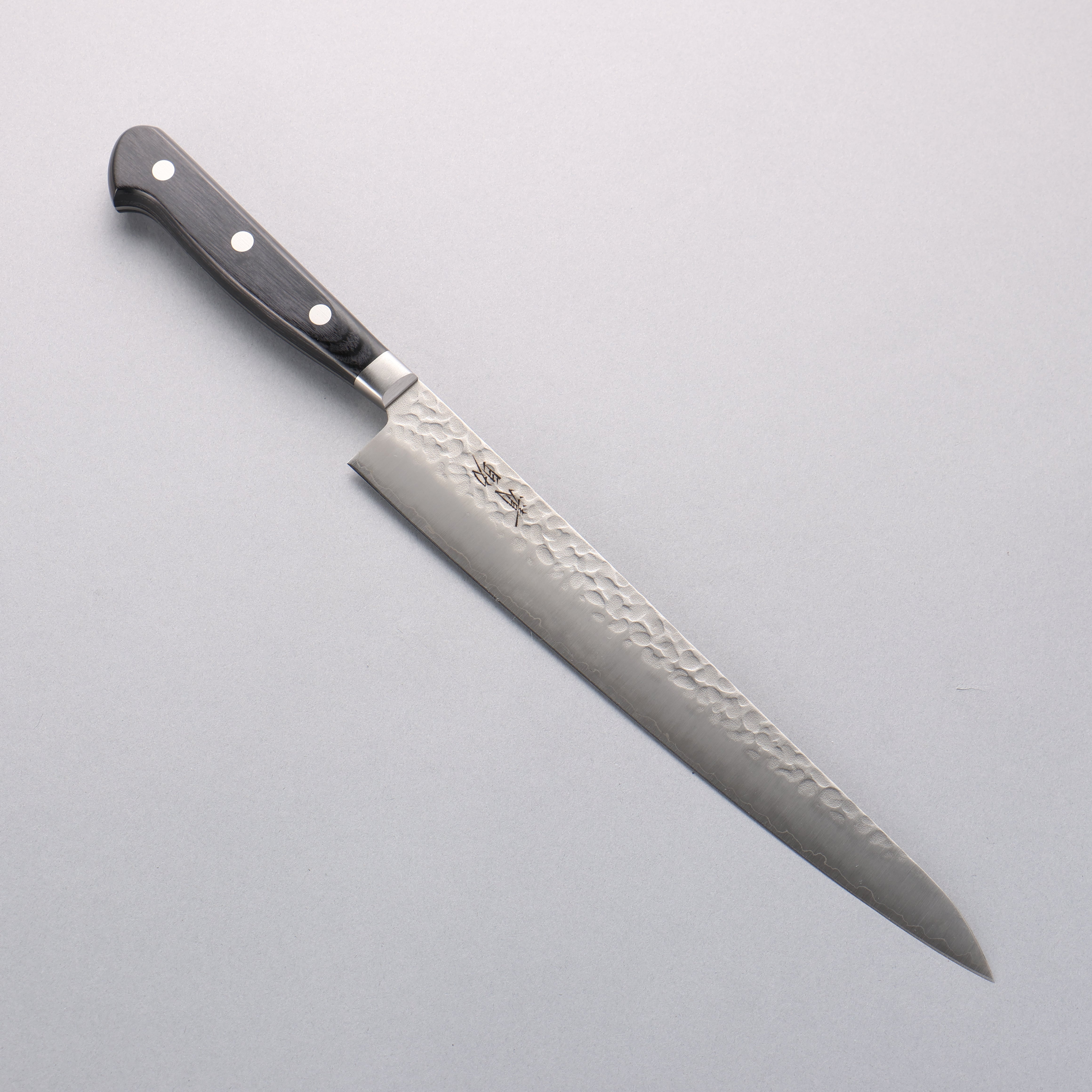 Seisuke AUS8 Hammered Sujihiki 240mm Black Pakka wood Handle - Japanny - Best Japanese Knife