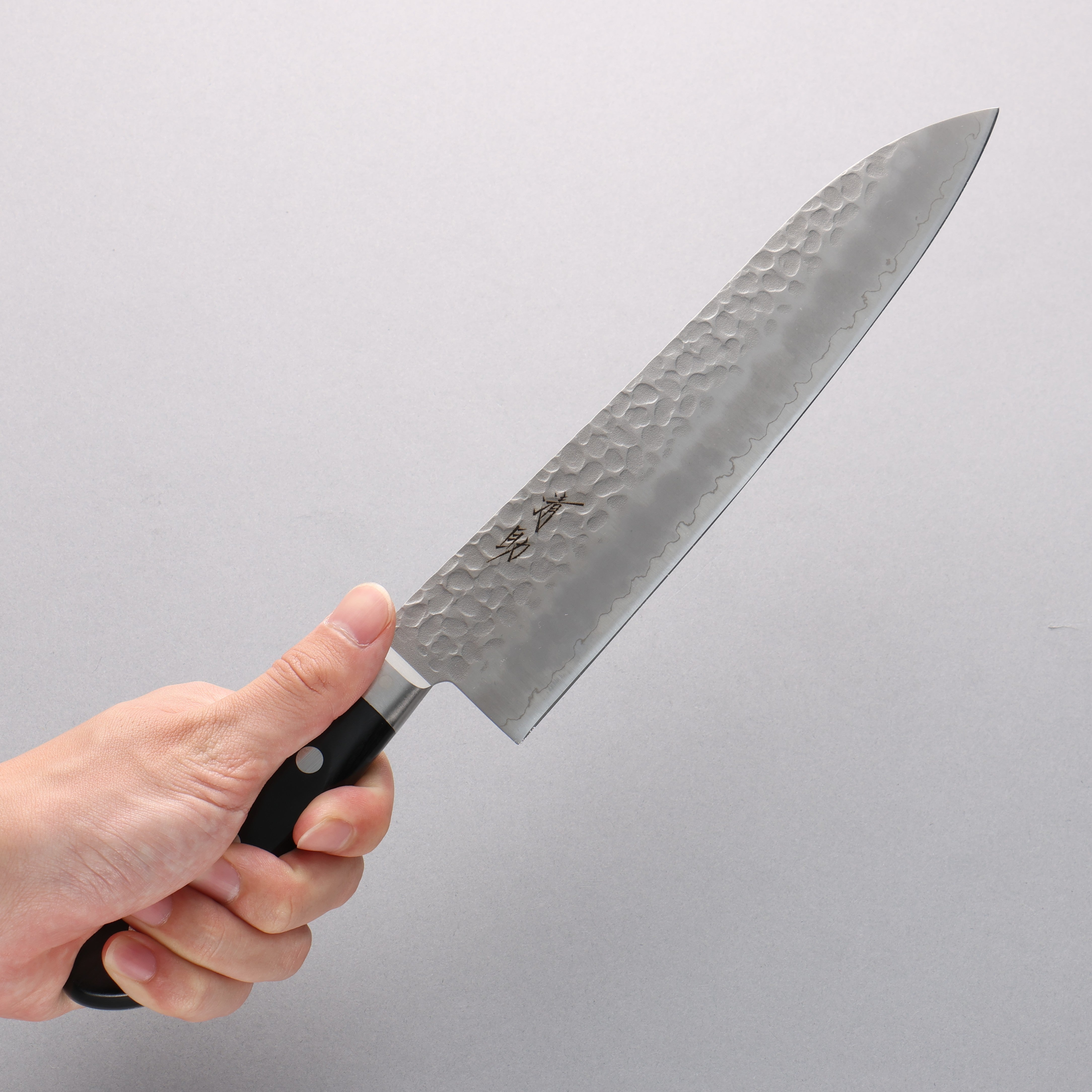 Seisuke AUS8 Hammered Gyuto 210mm Black Pakka wood Handle - Japanny - Best Japanese Knife