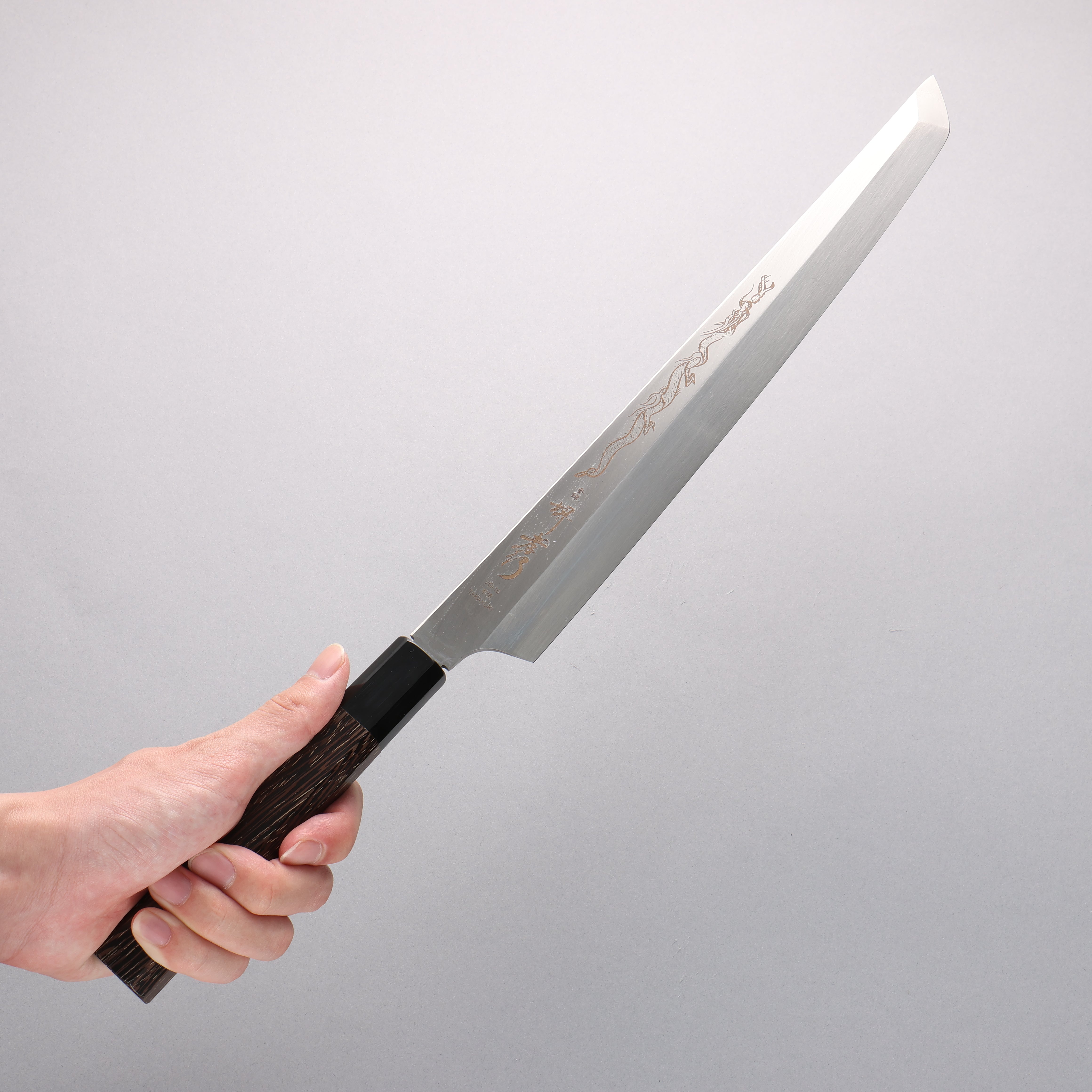 Sakai Takayuki Honyaki VG10 Dragon engraving Sakimaru Yanagiba 300mm Wenge Handle with Sheath - Japanny - Best Japanese Knife