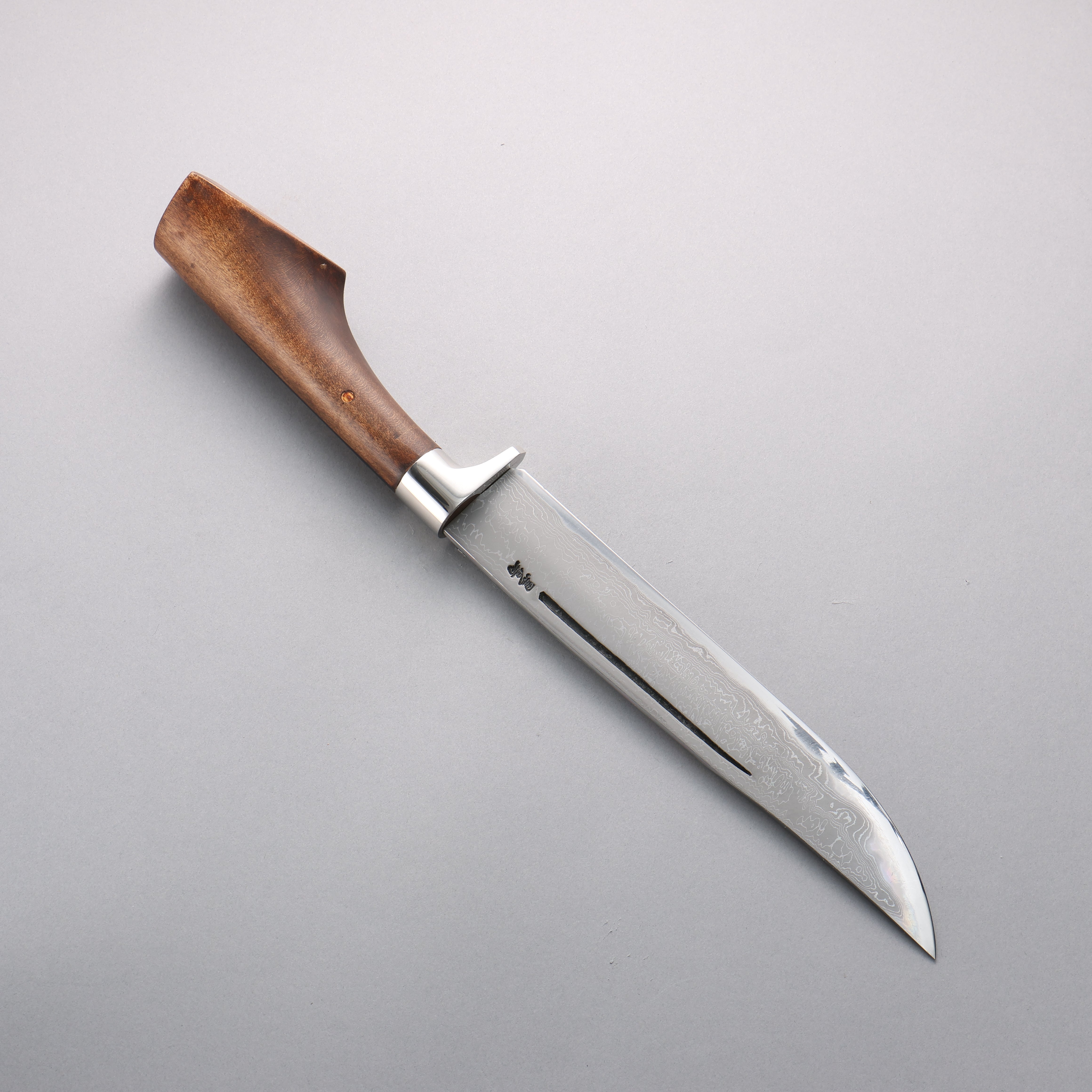Kurotori White Steel No.1 Damascus Sword Machete Natural wood Handle with Sheath 240mm - Japanny - Best Japanese Knife