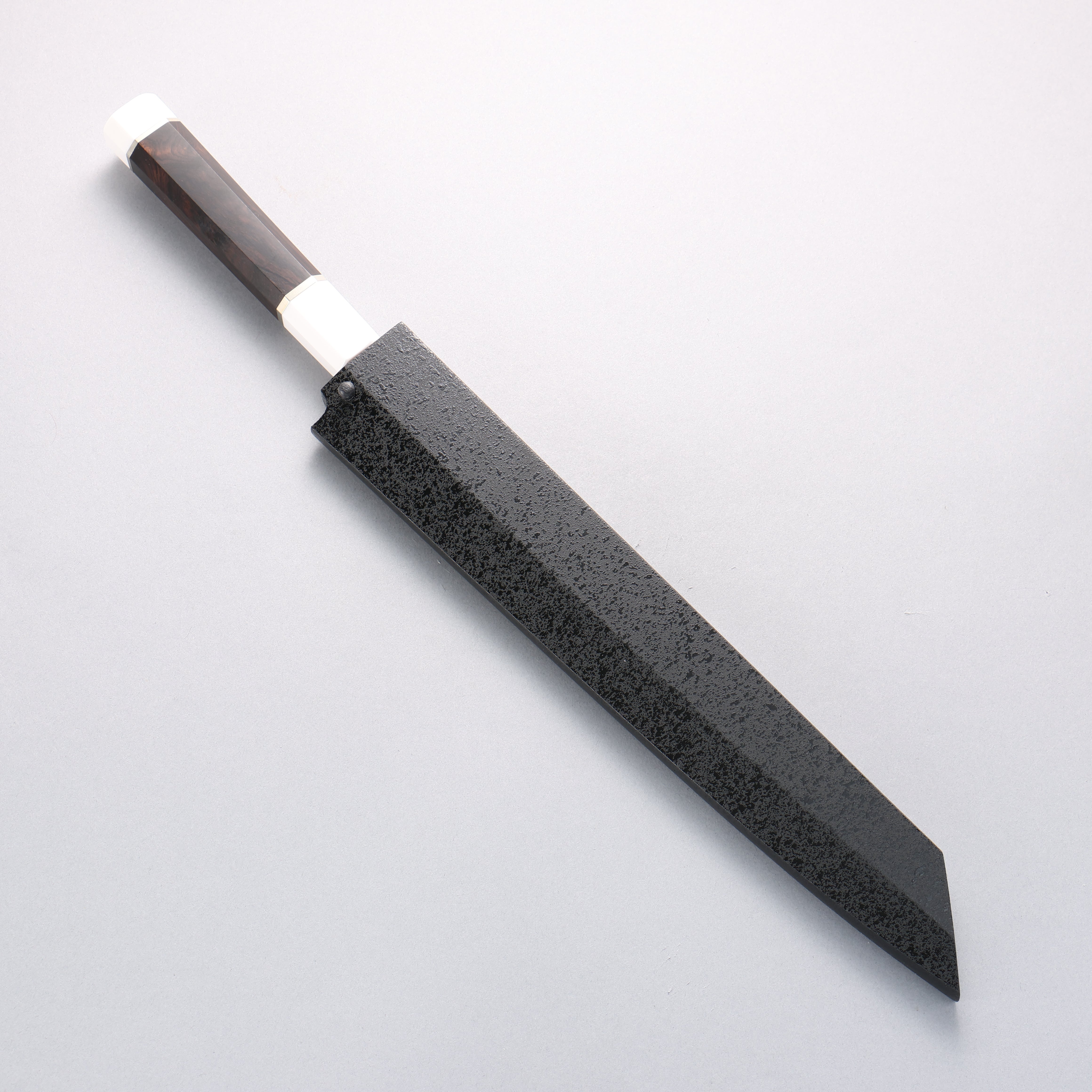 Sakai Takayuki Ginryu Honyaki Swedish Steel Mirrored Finish Kengata Yanagiba 270mm Ebony Wood Handle with Sheath - Japanny - Best Japanese Knife