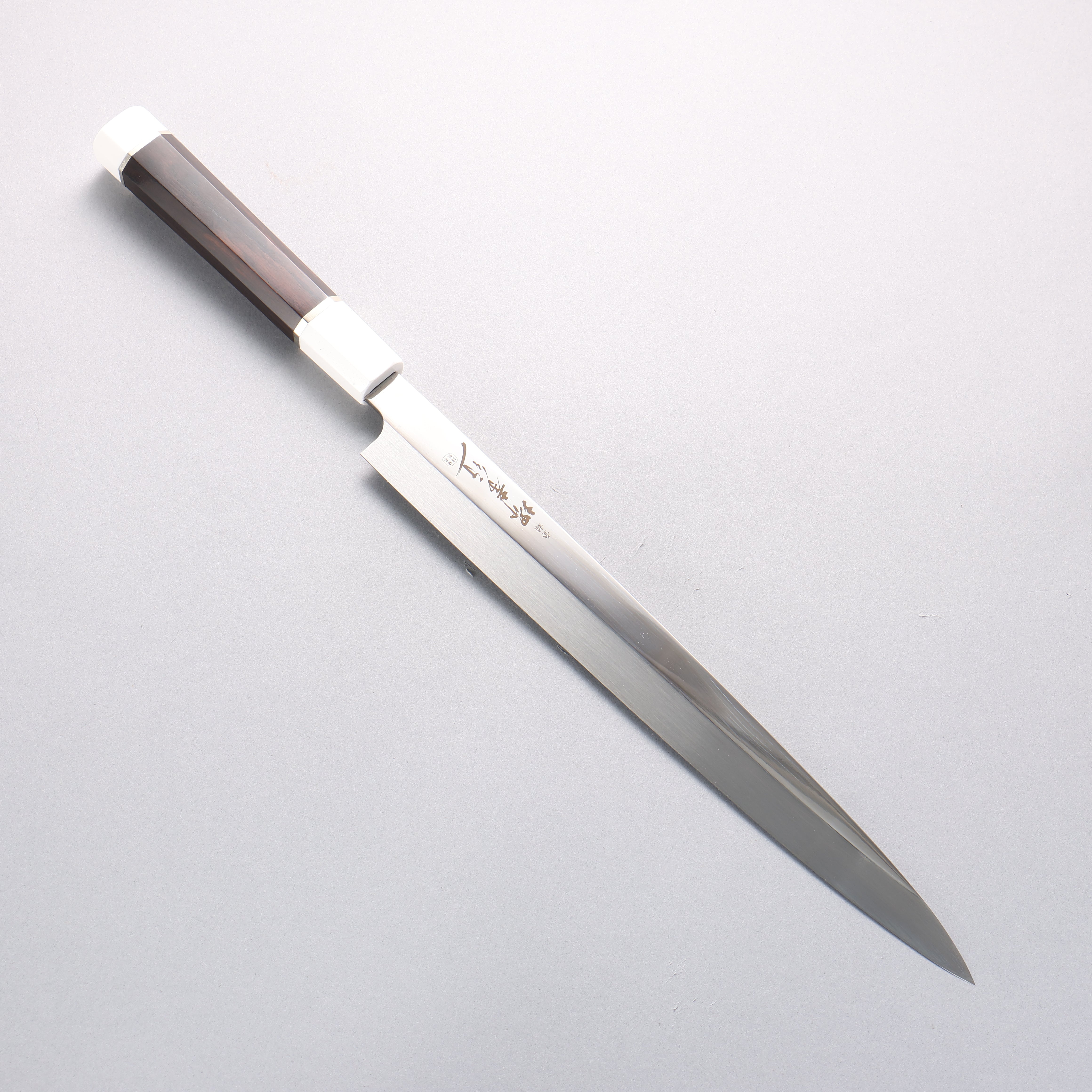 Sakai Takayuki Ginryu Honyaki Swedish Steel Mirrored Finish Yanagiba 300mm Ebony Wood Handle with Sheath - Japanny - Best Japanese Knife