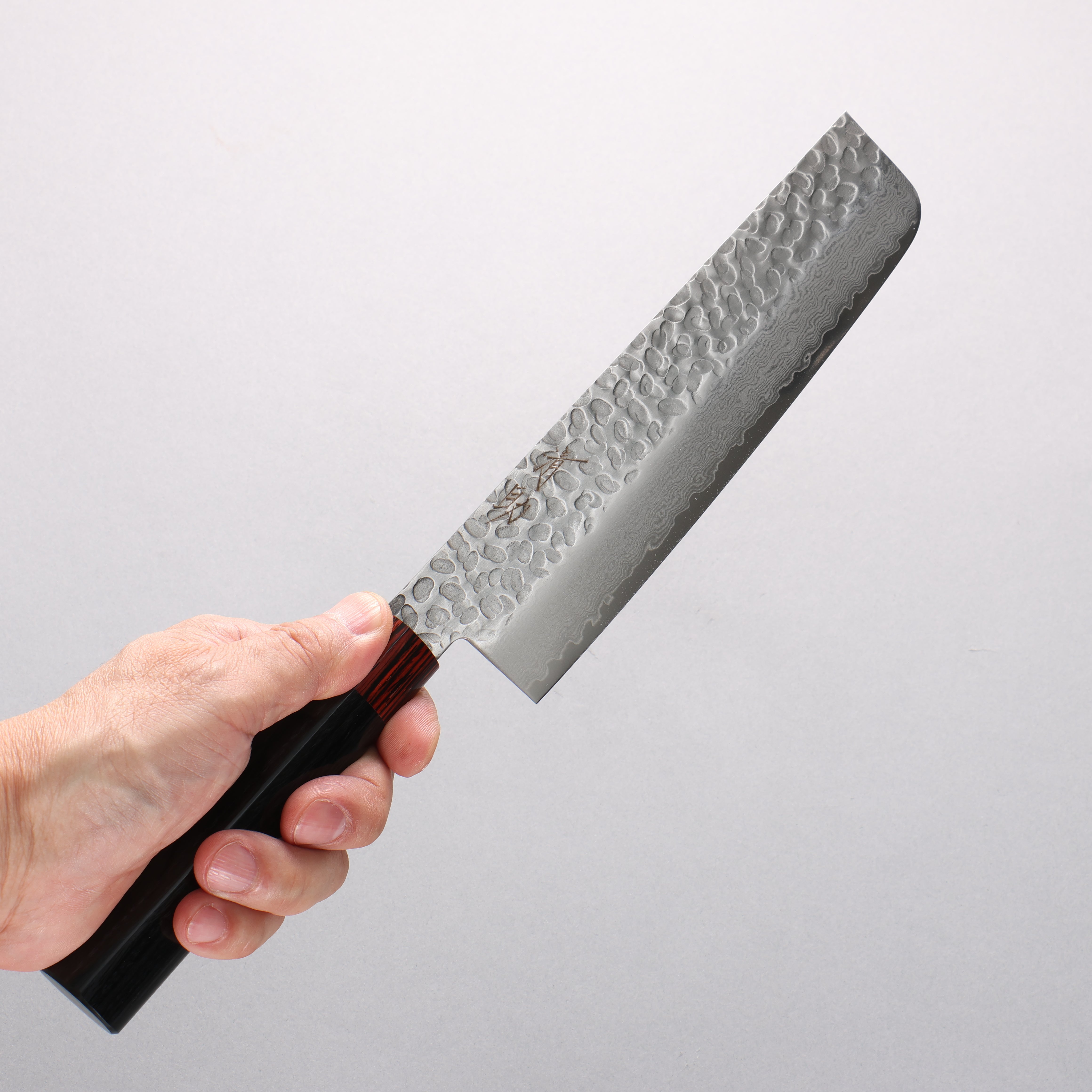 Seisuke VG10 33 Layer Hammered Damascus Nakiri 180mm Black Pakka wood Handle - Japanny - Best Japanese Knife