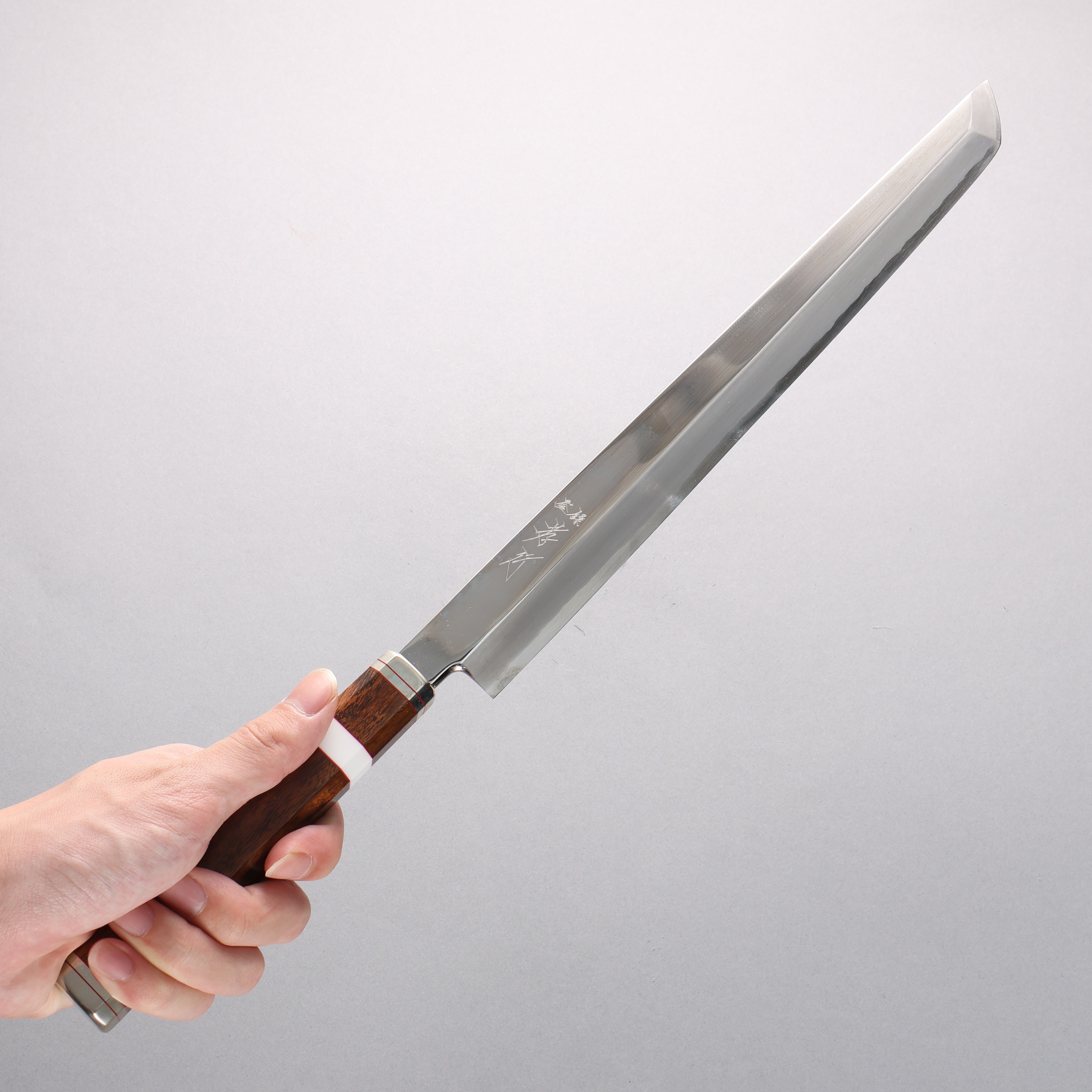 Sakai Takayuki Shiden Silver Steel No.3 Takohiki 300mm Desert Ironwood(Sugihara model) Handle - Japanny - Best Japanese Knife