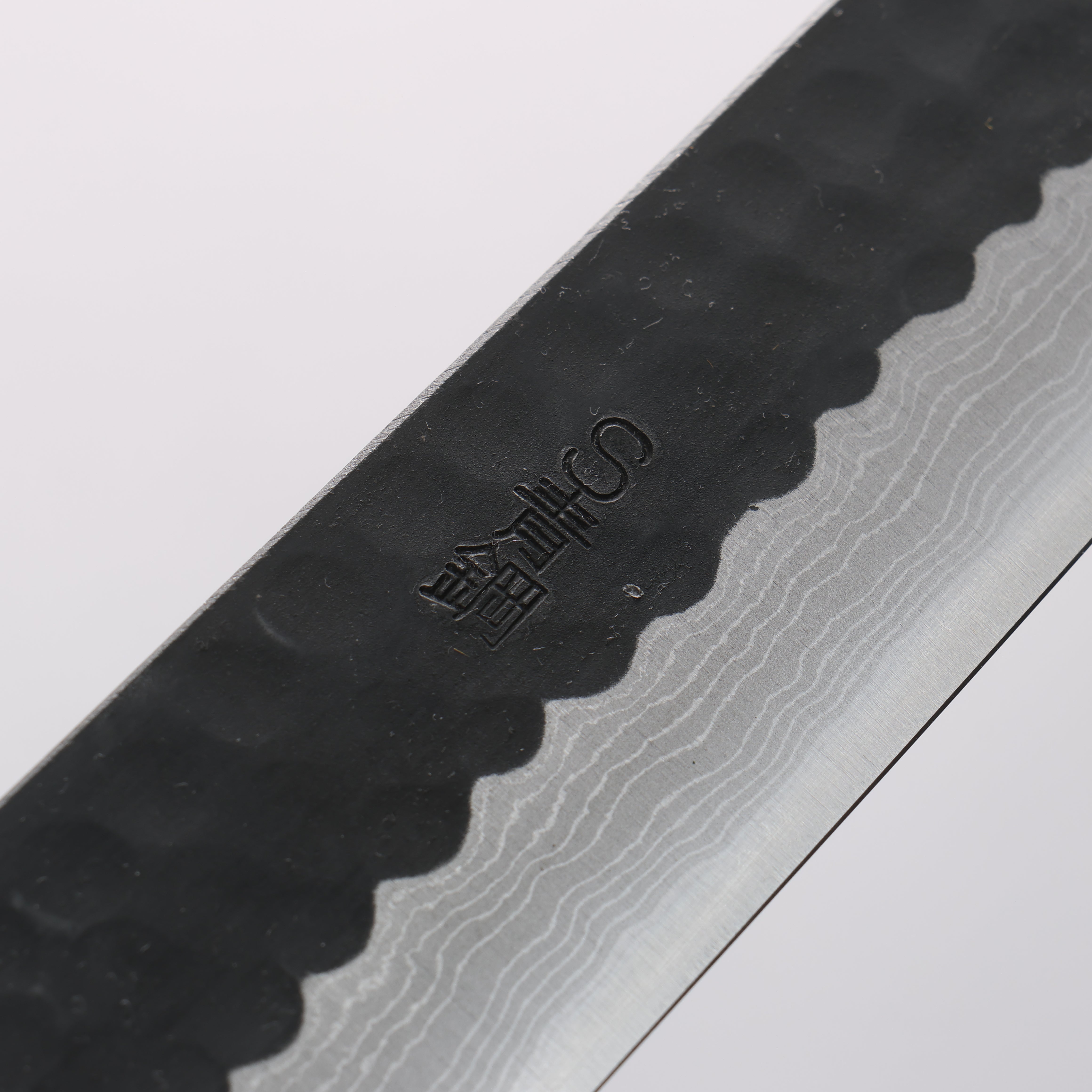 Nao Yamamoto Blue Super Kurouchi Hammered Damascus Yanagiba 240mm Rosewood Handle - Japanny - Best Japanese Knife