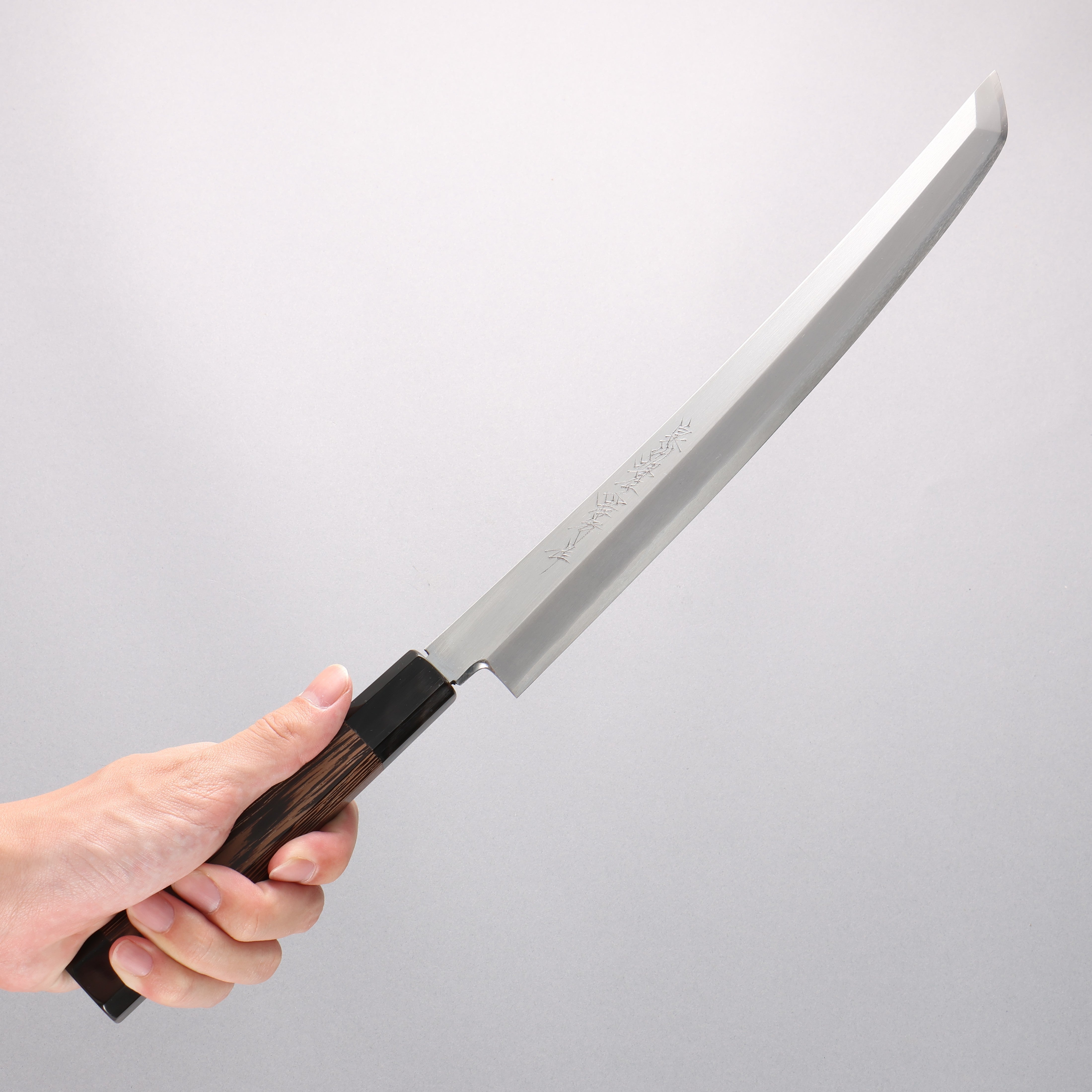 Sakai Takayuki Zangetsu Silver Steel No.3 Sakimaru Yanagiba Wenge Handle with Sheath - Japanny - Best Japanese Knife